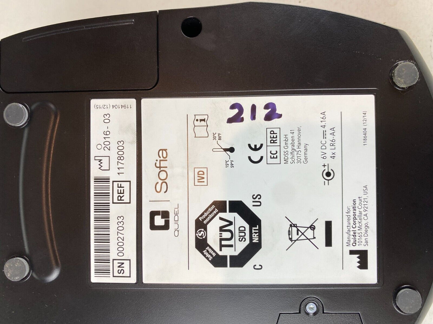 Quidel Sofia Laboratory Analyzer Immunoassay 1178002 (Parts/Repair)