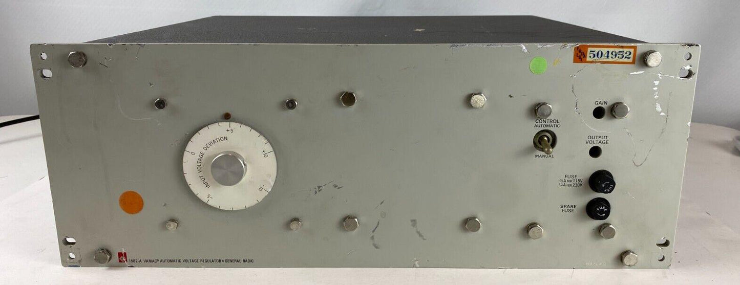 General Radio 1582-A Automatic Voltage Regulator Variac