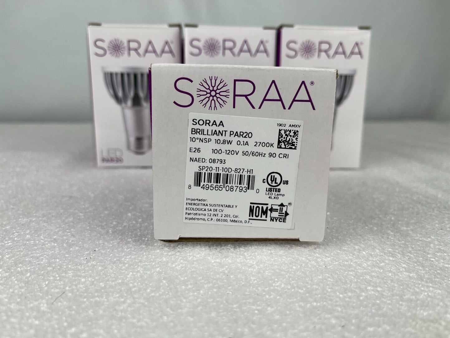 Soraa Brilliant PA20 SP20-11-10D-827-H1 LED Bulb 10.8W 2700K 10° NSP