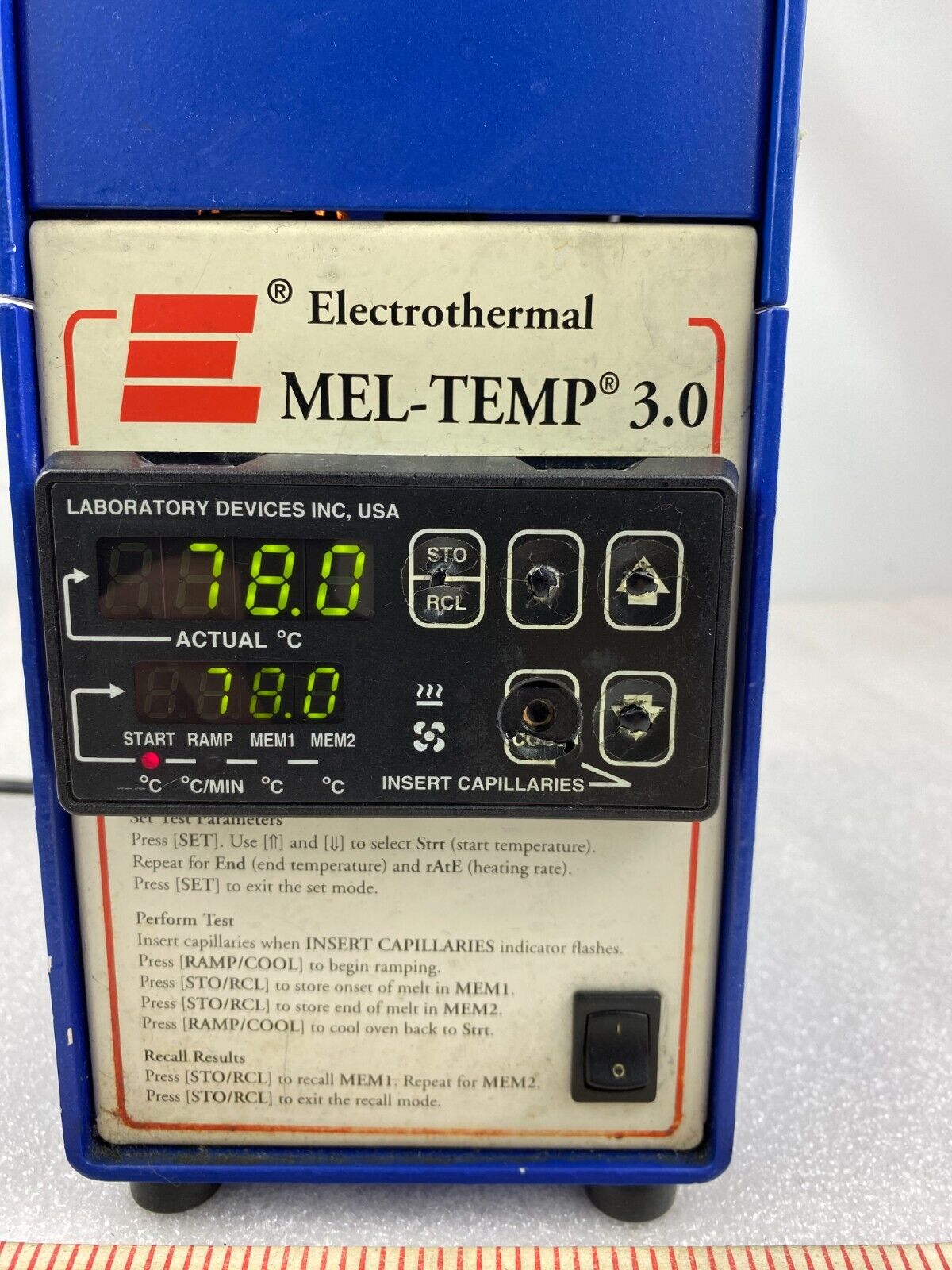 Thermo Scientific Mel-Temp 3.0 Model 1401 – Melting Point Apparatus (Parts/Repair)
