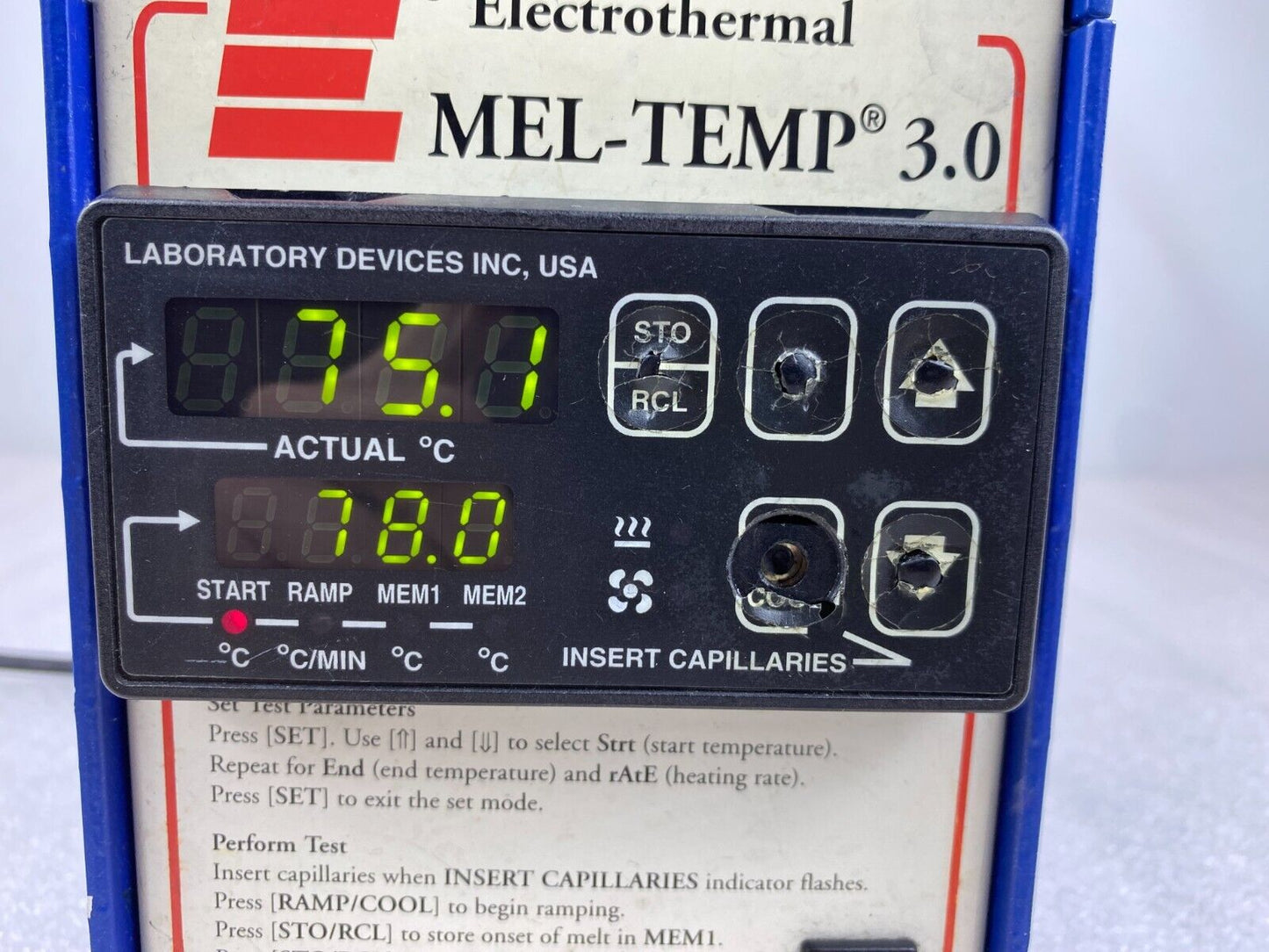 Thermo Scientific Mel-Temp 3.0 Model 1401 – Melting Point Apparatus (Parts/Repair)