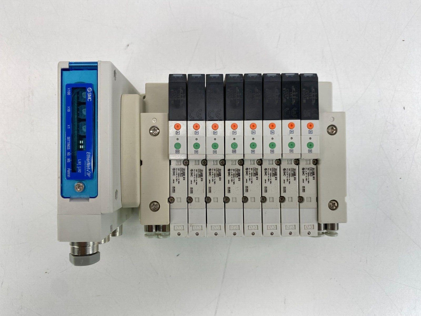 SMC EX260-SEN3 Pneumatic Manifold – 8-Slot with SV1300R-5FU & SV1400R-5FU Modules