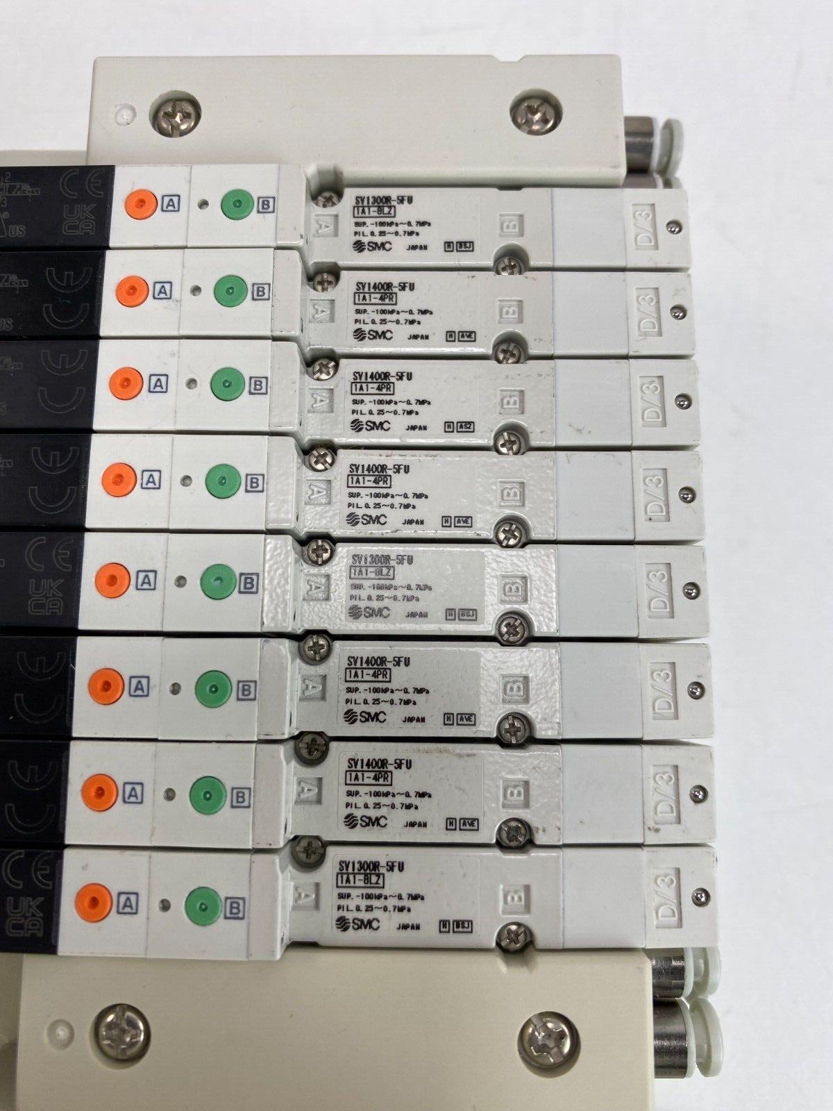SMC EX260-SEN3 Pneumatic Manifold – 8-Slot with SV1300R-5FU & SV1400R-5FU Modules