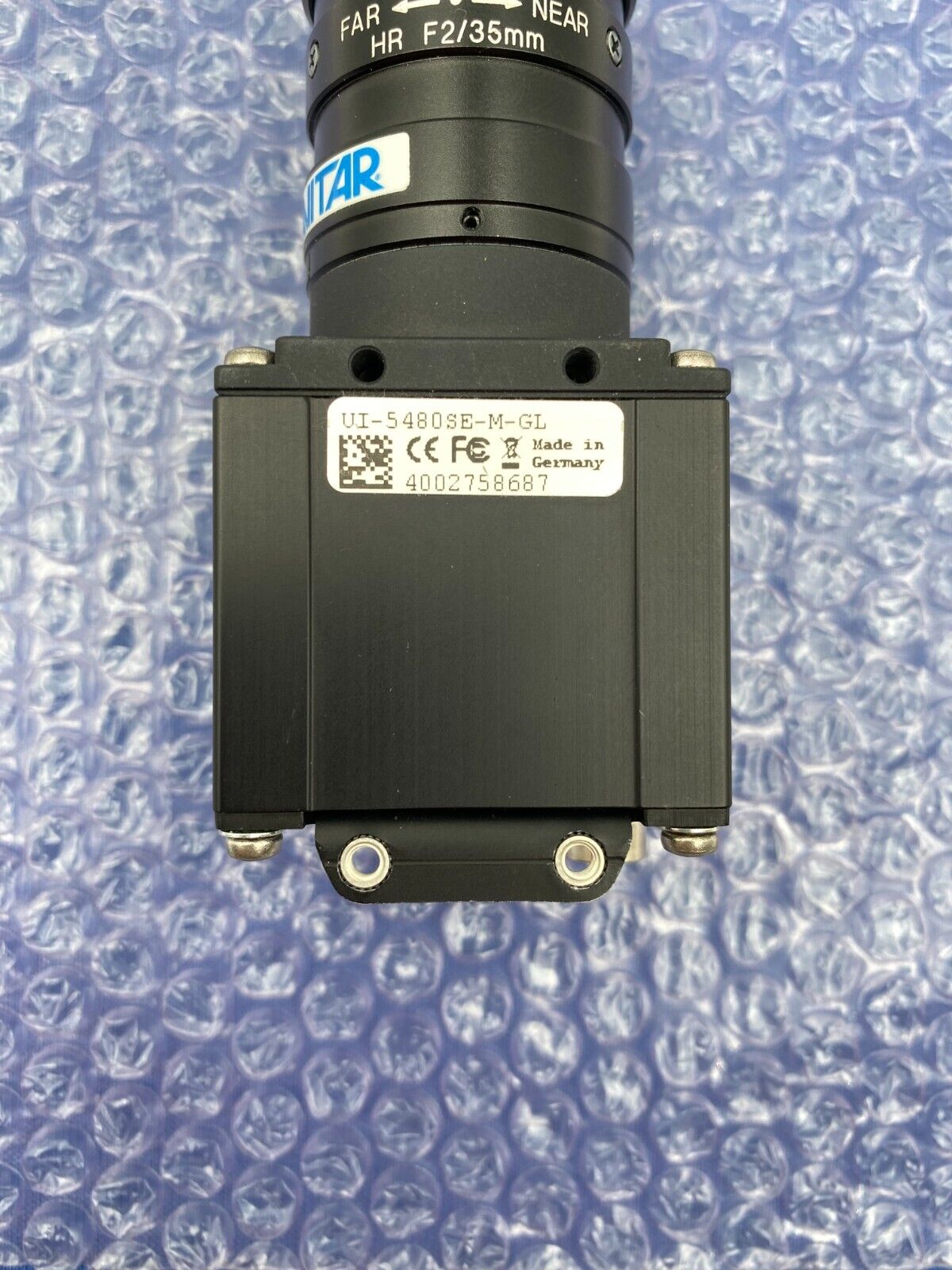 UEYE UI-5480SE-M-GL CCD Camera w/ Navitar HR F2/35mm Lens – GigE, 2560x1920