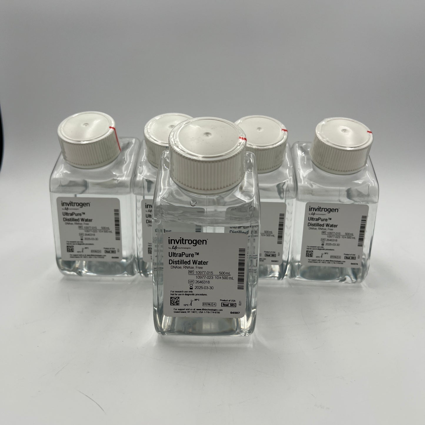 Invitrogen UltraPure Distilled Water 5 x 500ml 5PK EXP 2025-03-30