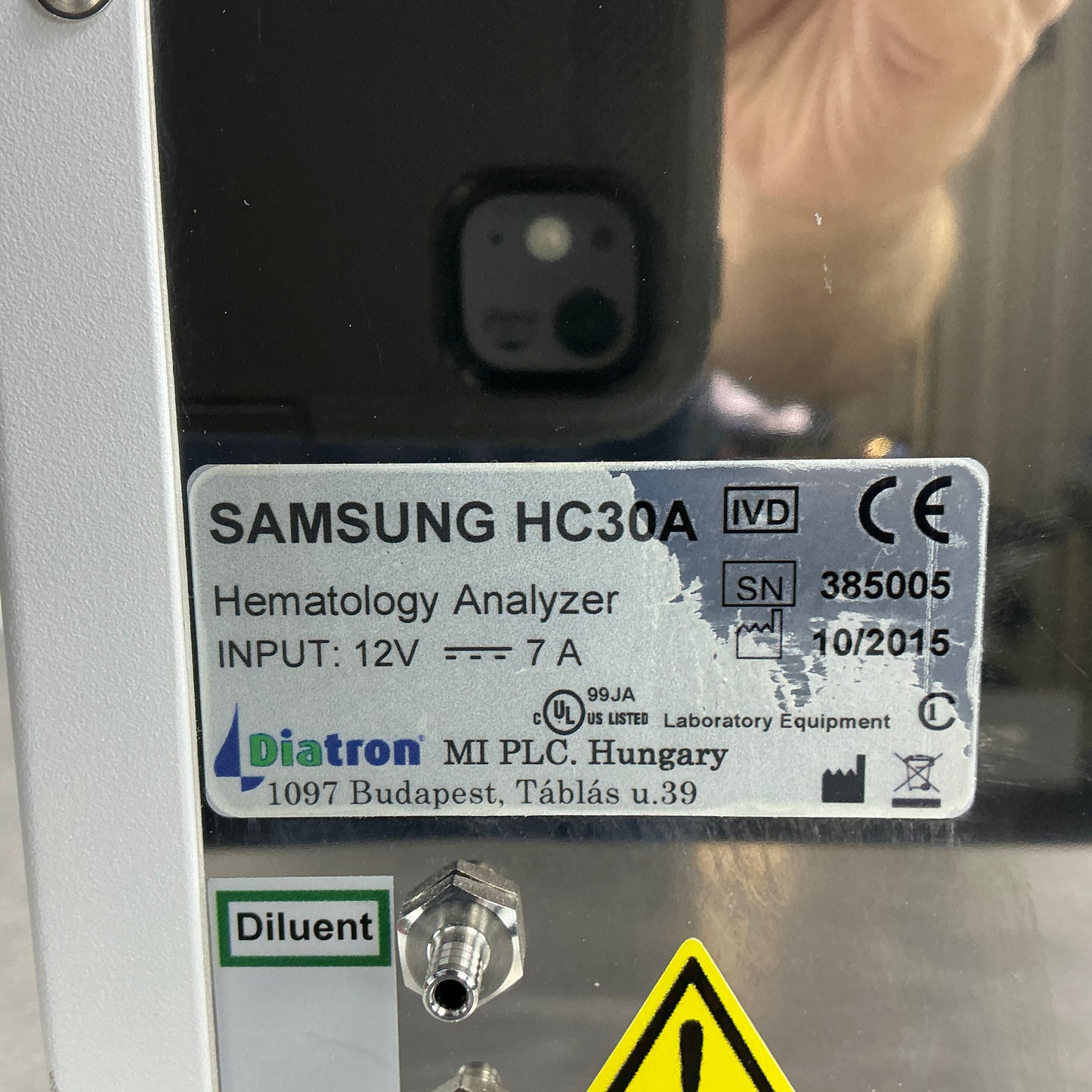 Samsung Diatron HC30A Hematology Analyzer 3-Part Diff – No Power Supply