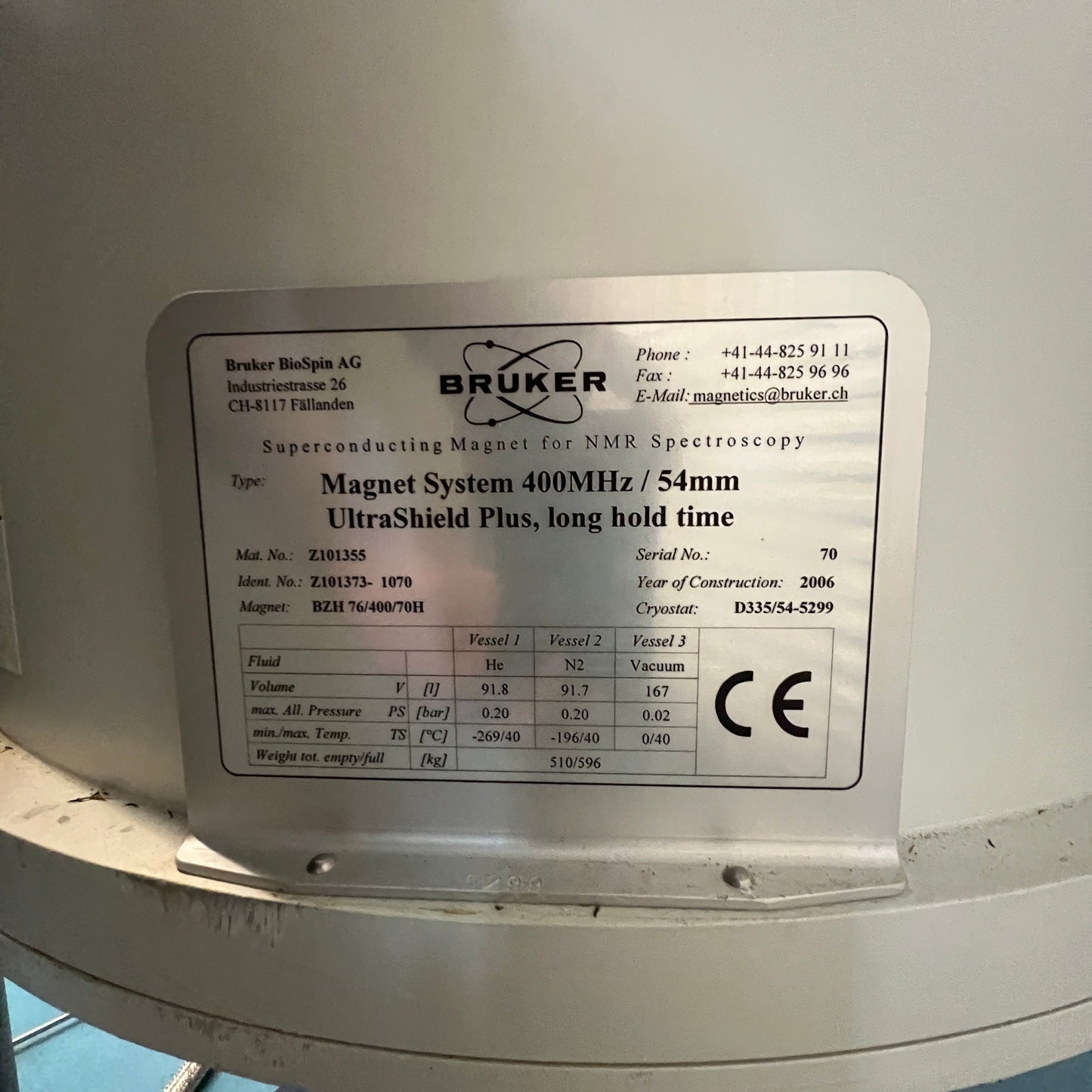 Bruker Avance II 400 NMR Spectrometer – UltraShield Plus 400MHz – BBO Probe – HPPR/2