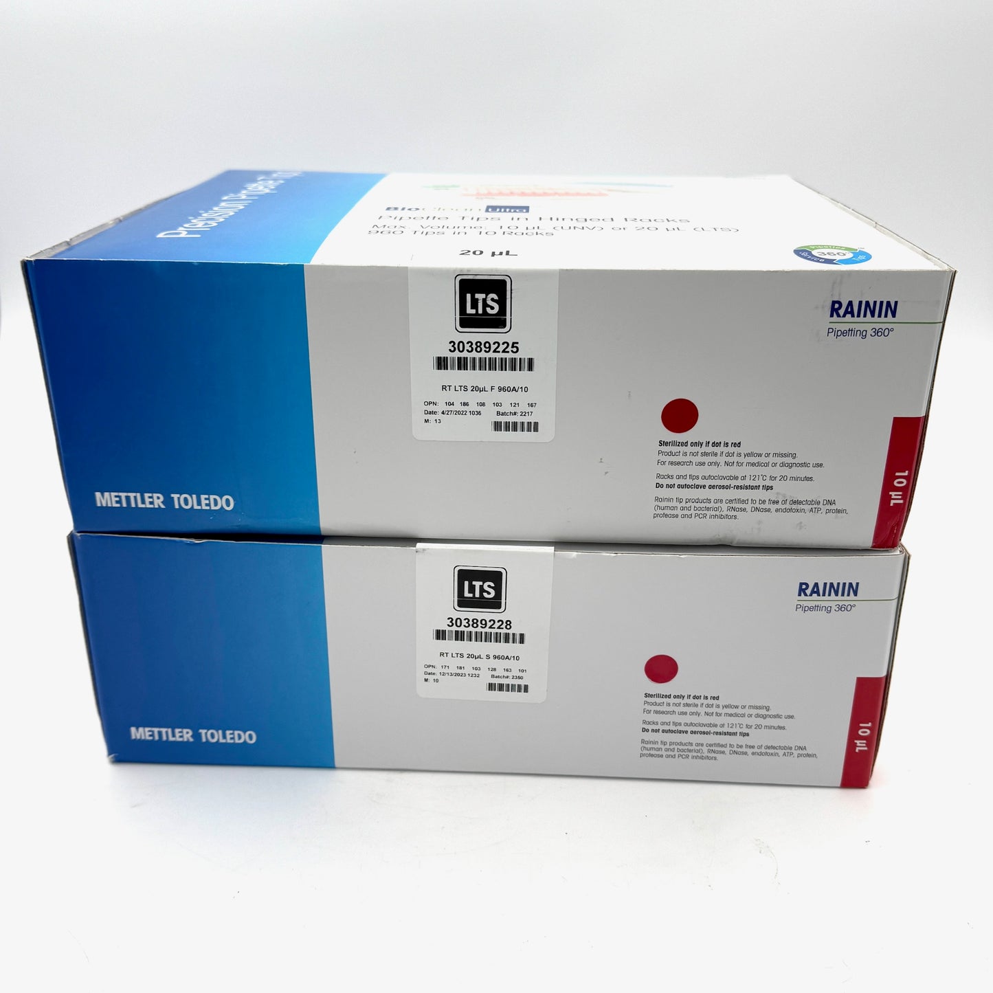 Rainin LTS 20µL F 960A/10 Pipette Tips – 2 Boxes New Sealed Box