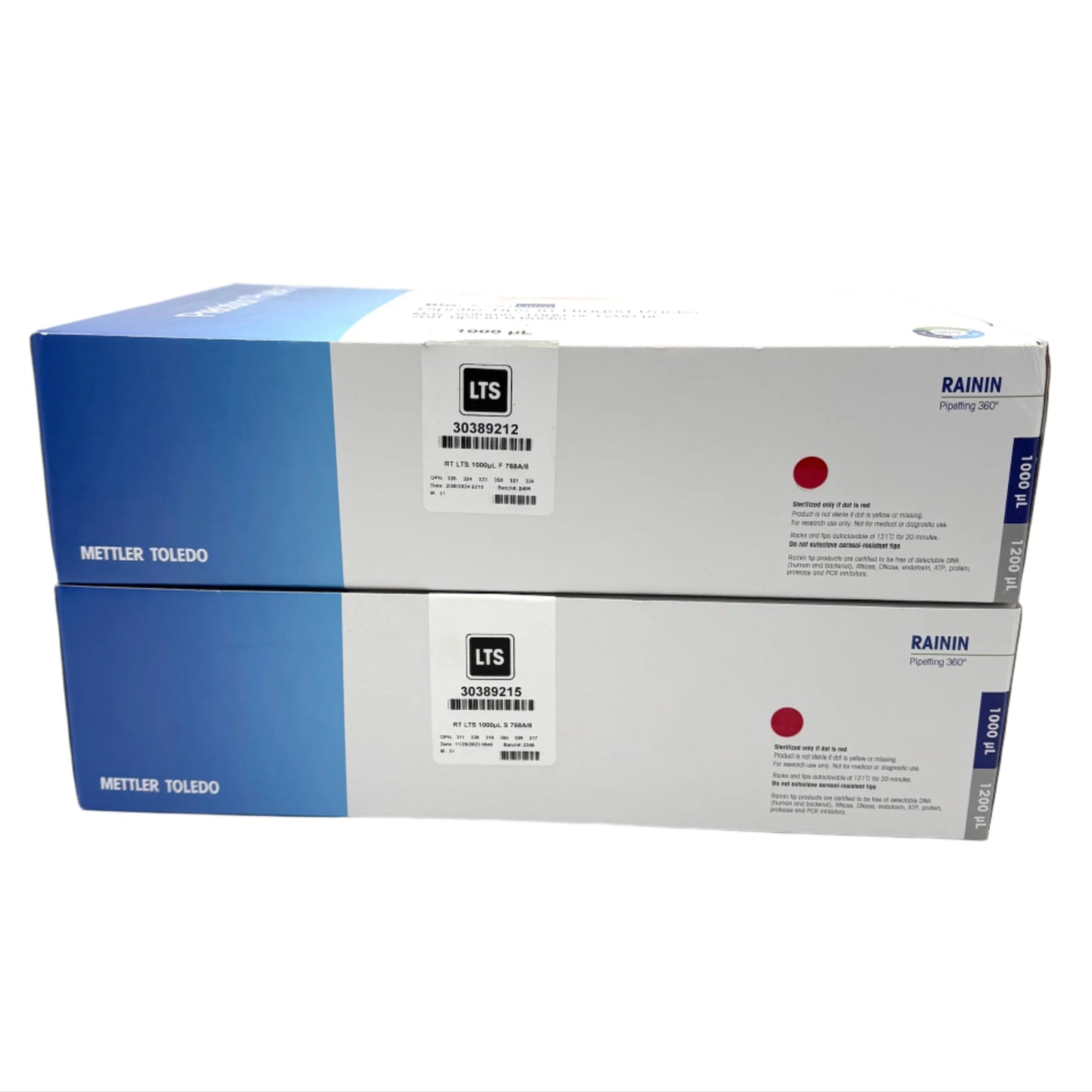 Rainin Mettler Toledo LTS 1000µL F 768A/8 Pipette Tips – 2 New Boxes, 768 Tips Each