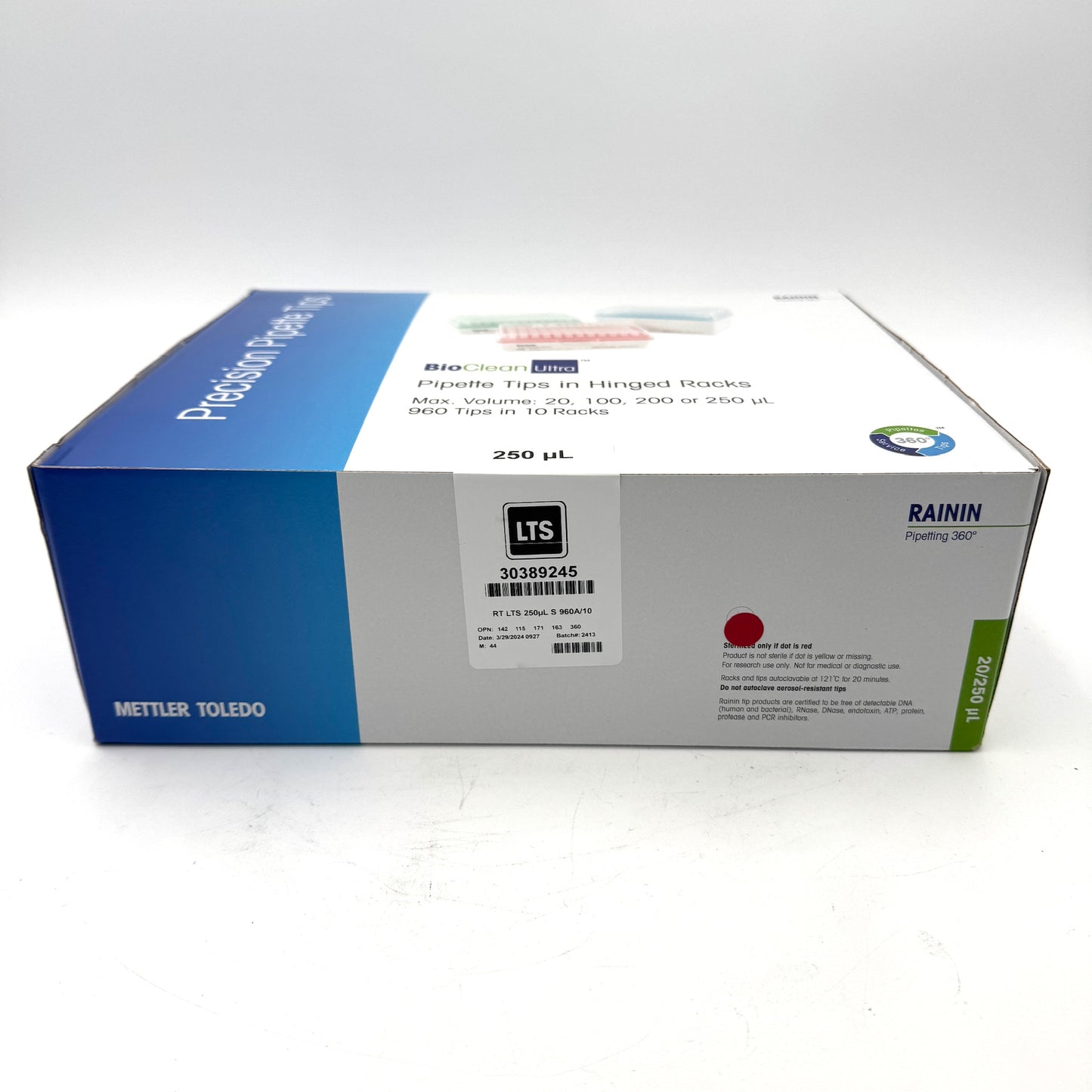 Rainin LTS 250µL F 960A/10 Pipette Tips – New In Box
