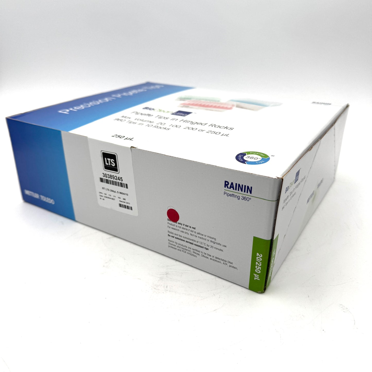 Rainin LTS 250µL F 960A/10 Pipette Tips – New In Box