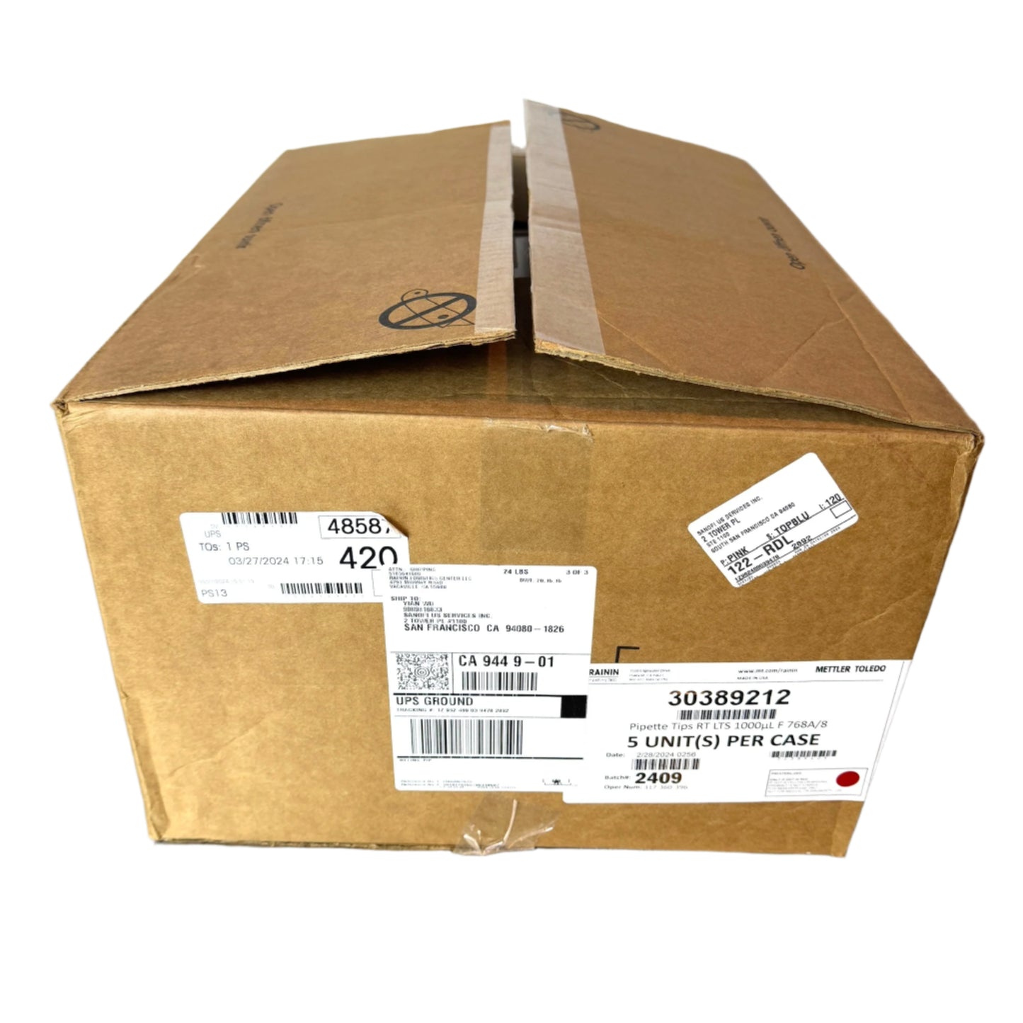 Rainin Mettler Toledo LTS 1000µL F 768A/8 Pipette Tips – 4 Factory Sealed Boxes, 768 Tips Each