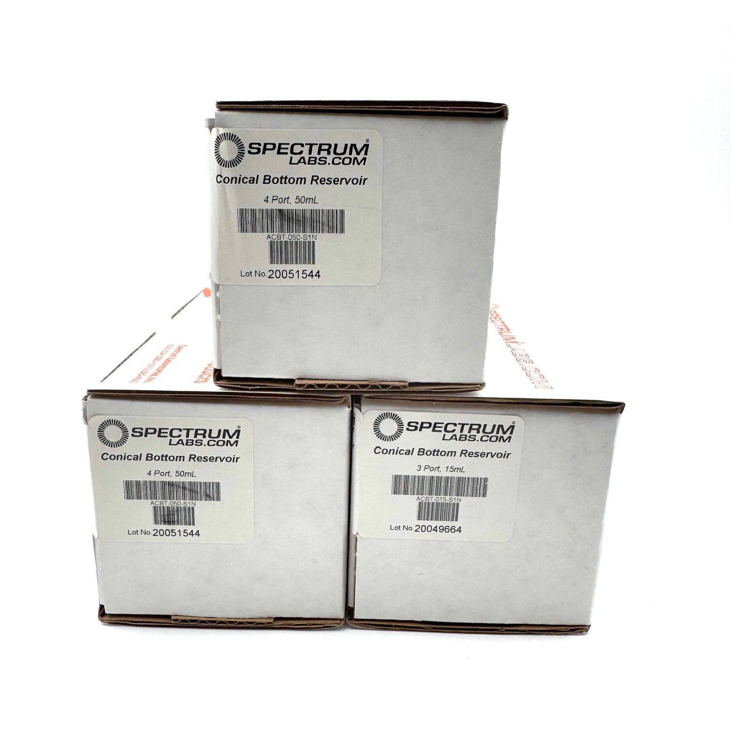 Spectrum Labs 50ml Conical Bottom Reservoirs ACBT-050-S1N – Lot of 3, New in Box