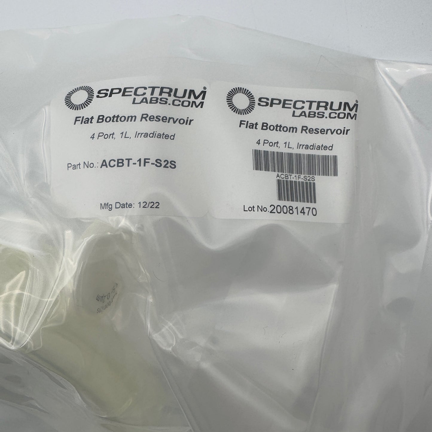 Spectrum Labs 1L 4-Port Flat Bottom Reservoir, Factory Sealed in Package