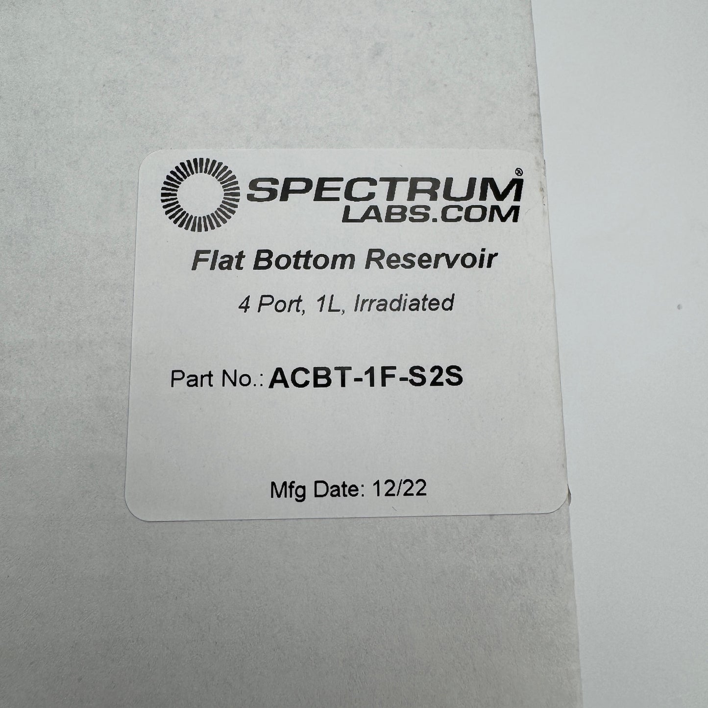 Spectrum Labs 1L 4-Port Flat Bottom Reservoir, Factory Sealed in Package