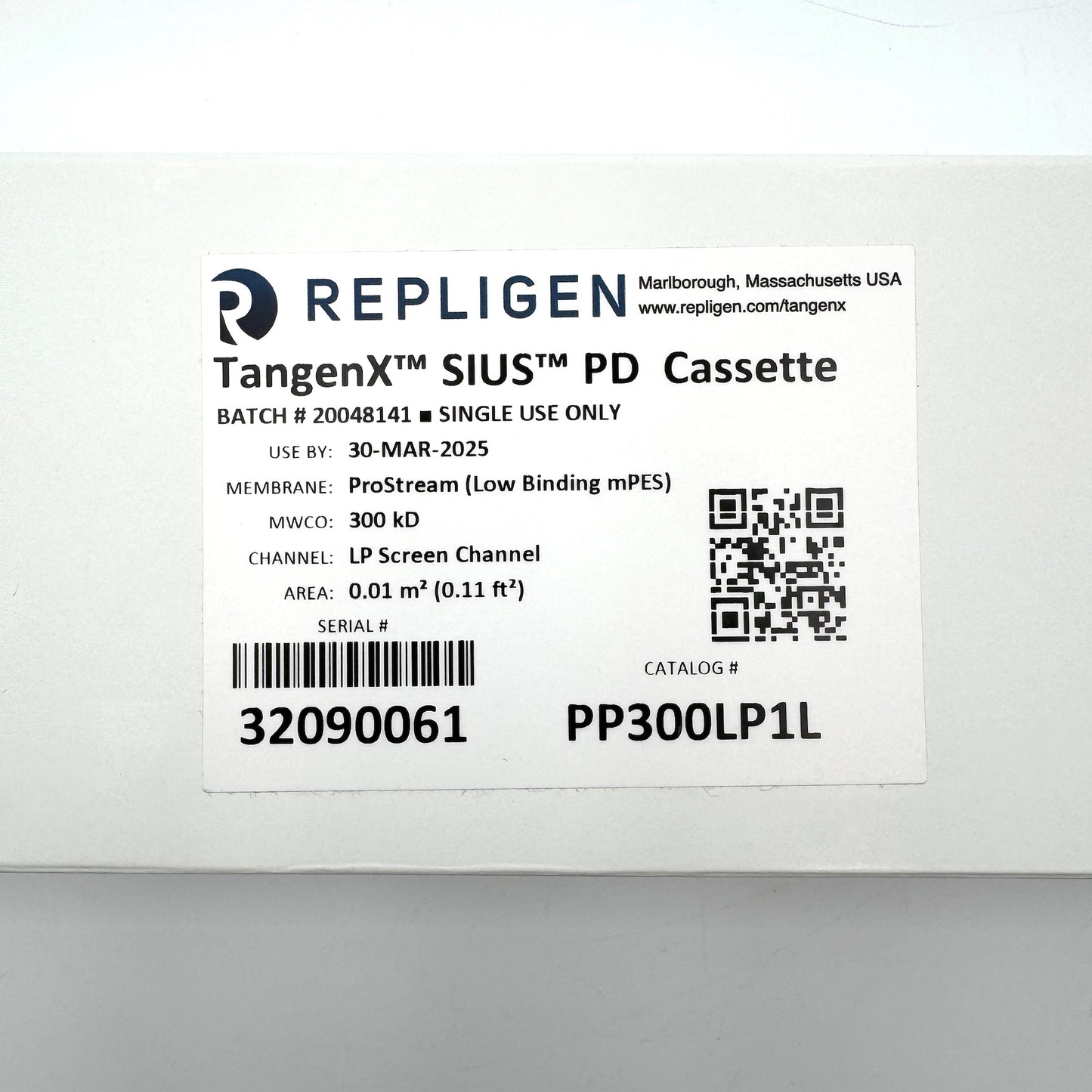 (Lot 2) Repligen TangenX Sius PD Cassette PP300LP1L 300kD, 0.01m2 Factory Sealed