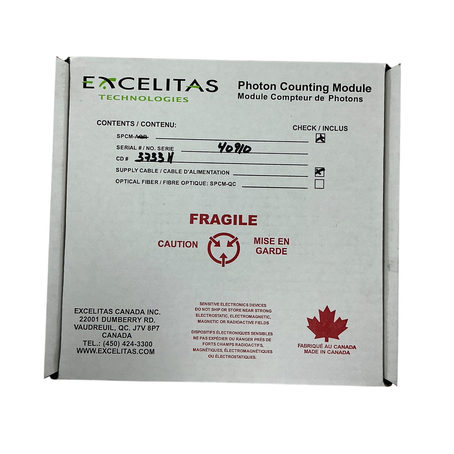 Excelitas SPCM-CD3733 Single Photon Counting Module - New