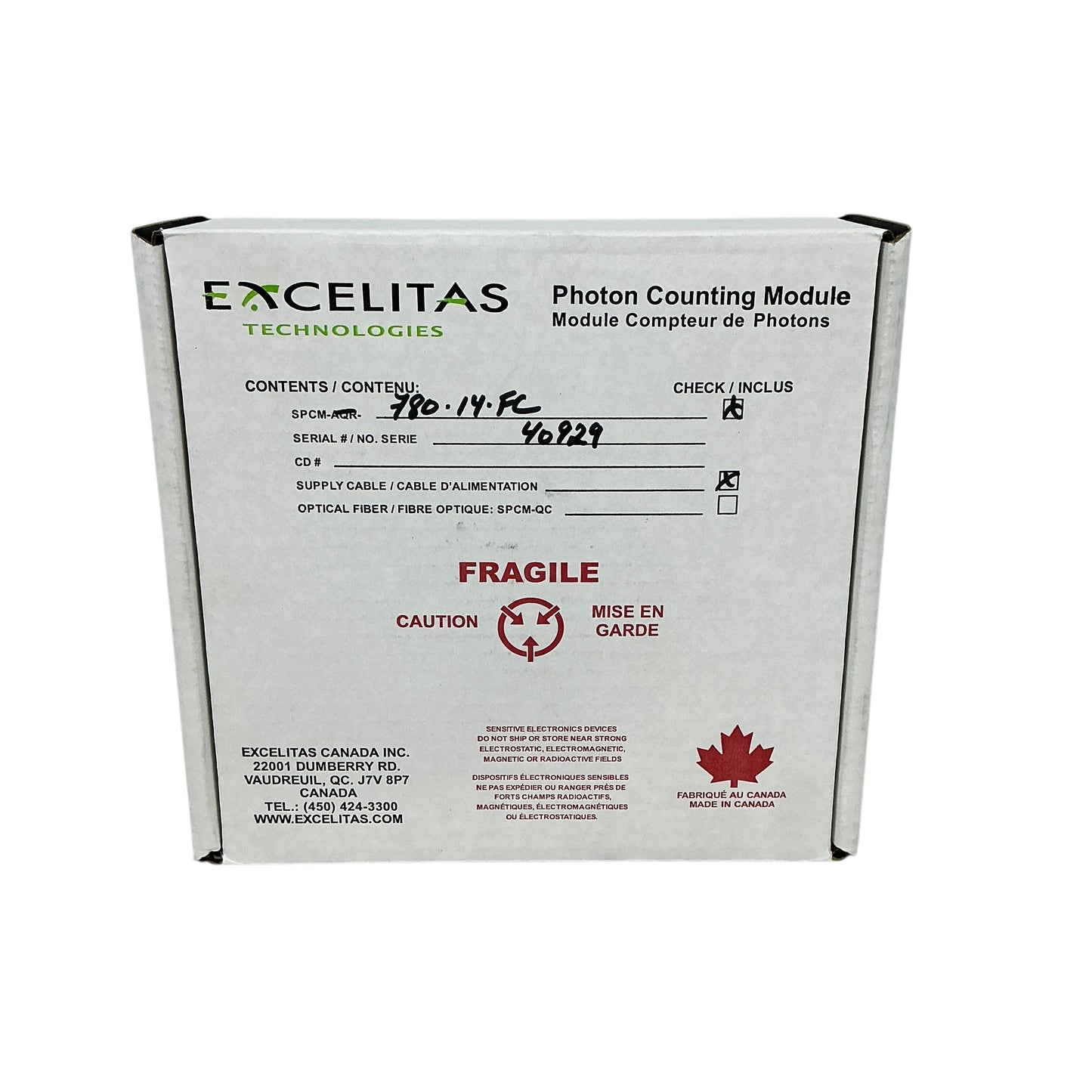 Excelitas SPCM-780-14-FC Single Photon Counting Module - New
