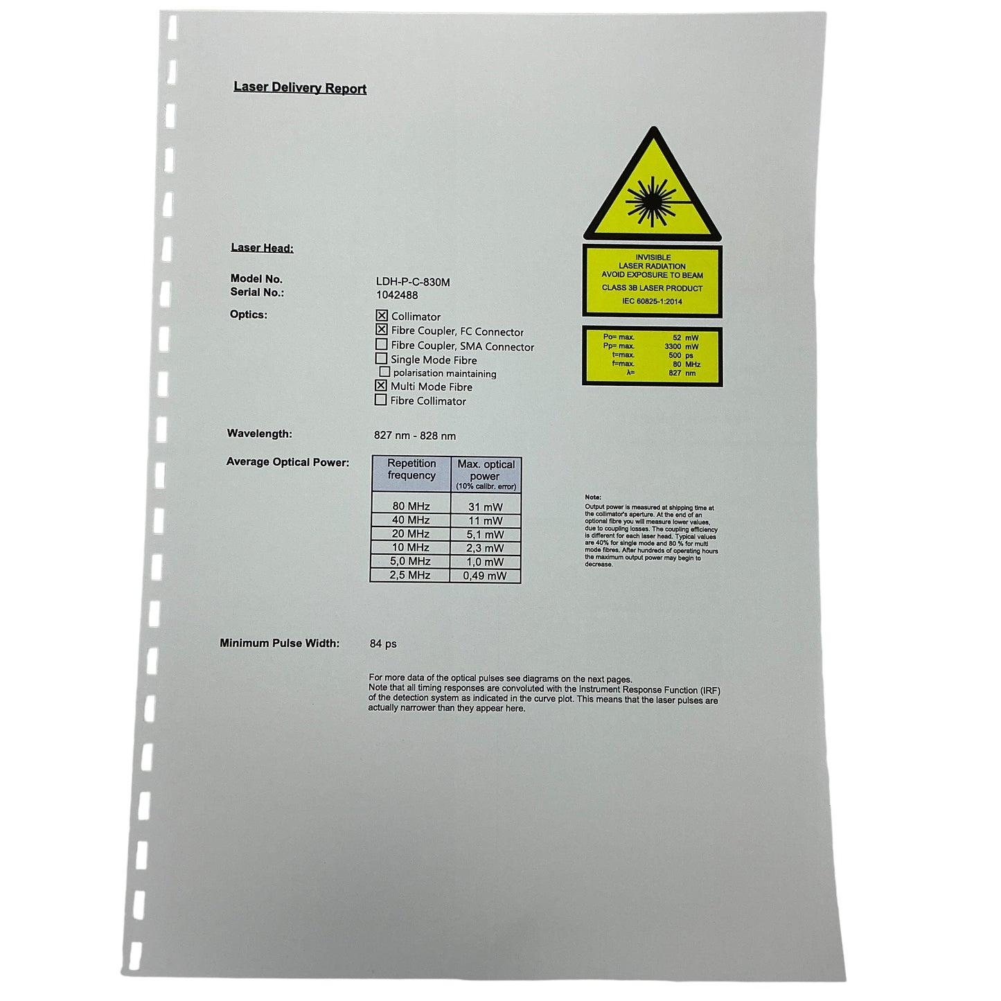 PicoQuant LDH-P-C-830M Picosecond Laser Diode Head - New Open Box