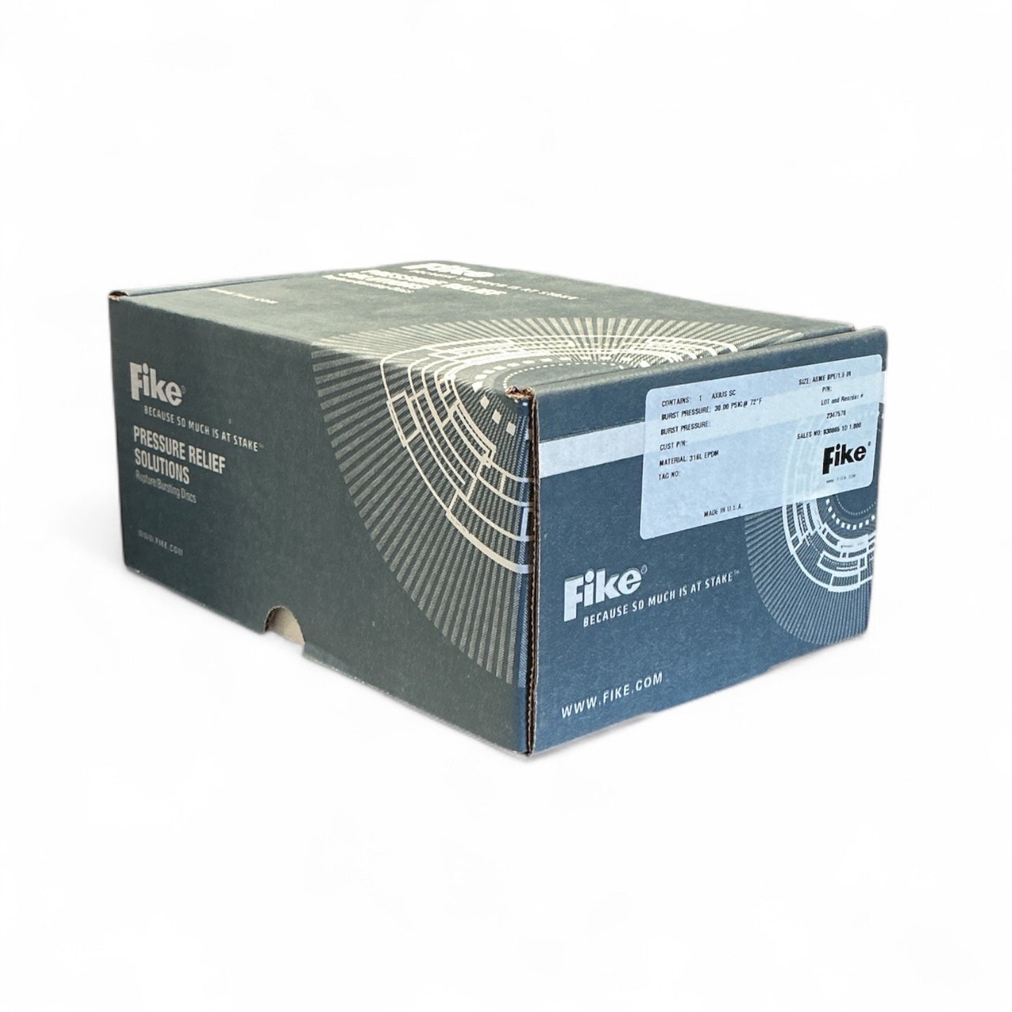 Fike Axius SC Rupture Disc 1.5" ASME BPE | 30 PSI | 316L EPDM | New Sealed in Box USA Made