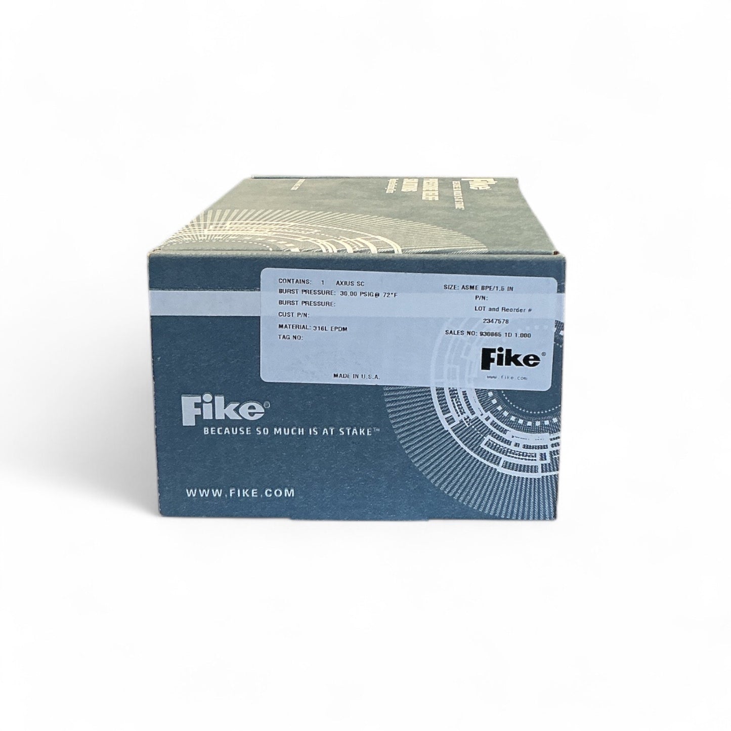 Fike Axius SC Rupture Disc 1.5" ASME BPE | 30 PSI | 316L EPDM | New Sealed in Box USA Made