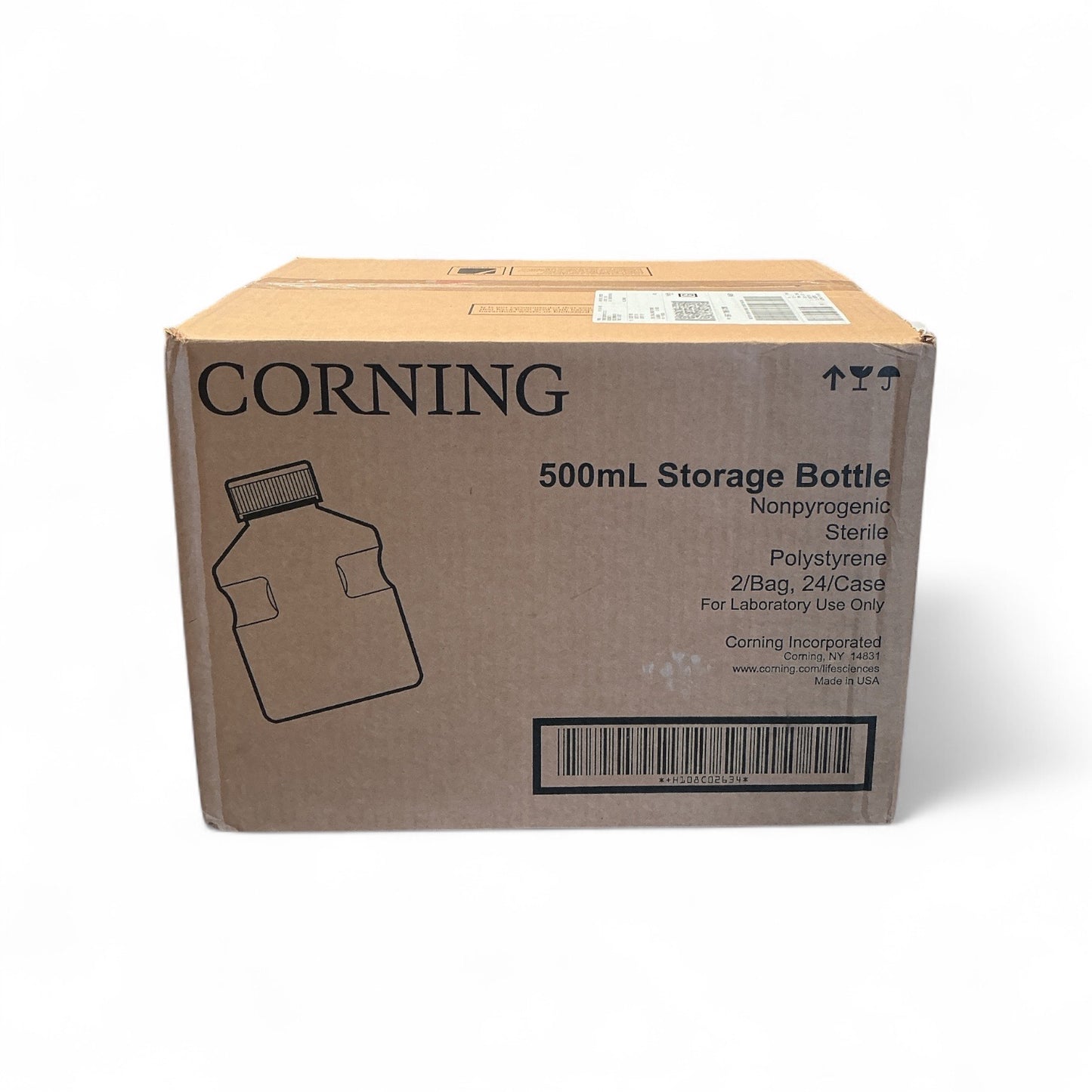 Corning 500mL Storage Bottle 430282 | Sterile | Polystyrene | Full Unopened Box | Lab Use | USA Made