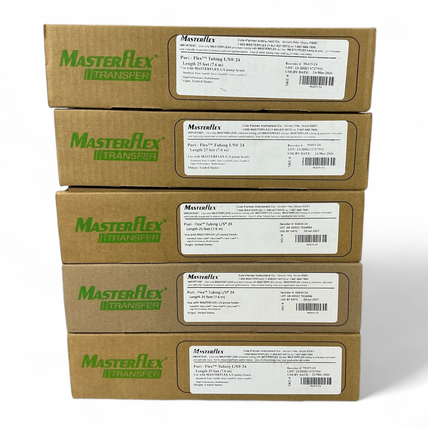Cole-Parmer MasterFlex Pump Tubing, Puri-Flex, L/S 24 25ft 96419-24