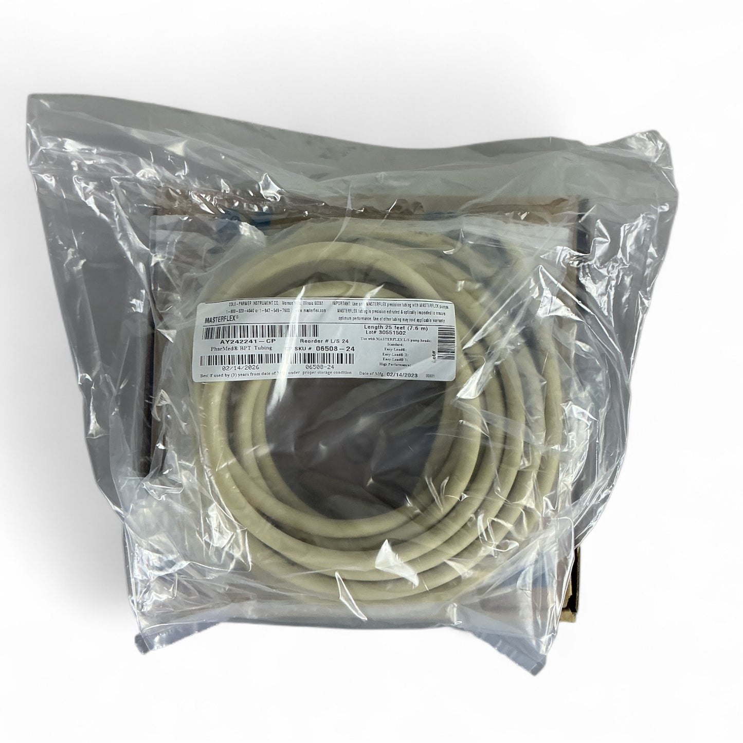 Cole-Parmer MasterFlex PharMed BPT Tubing L/S 24 25 Feet 06508-24 - New