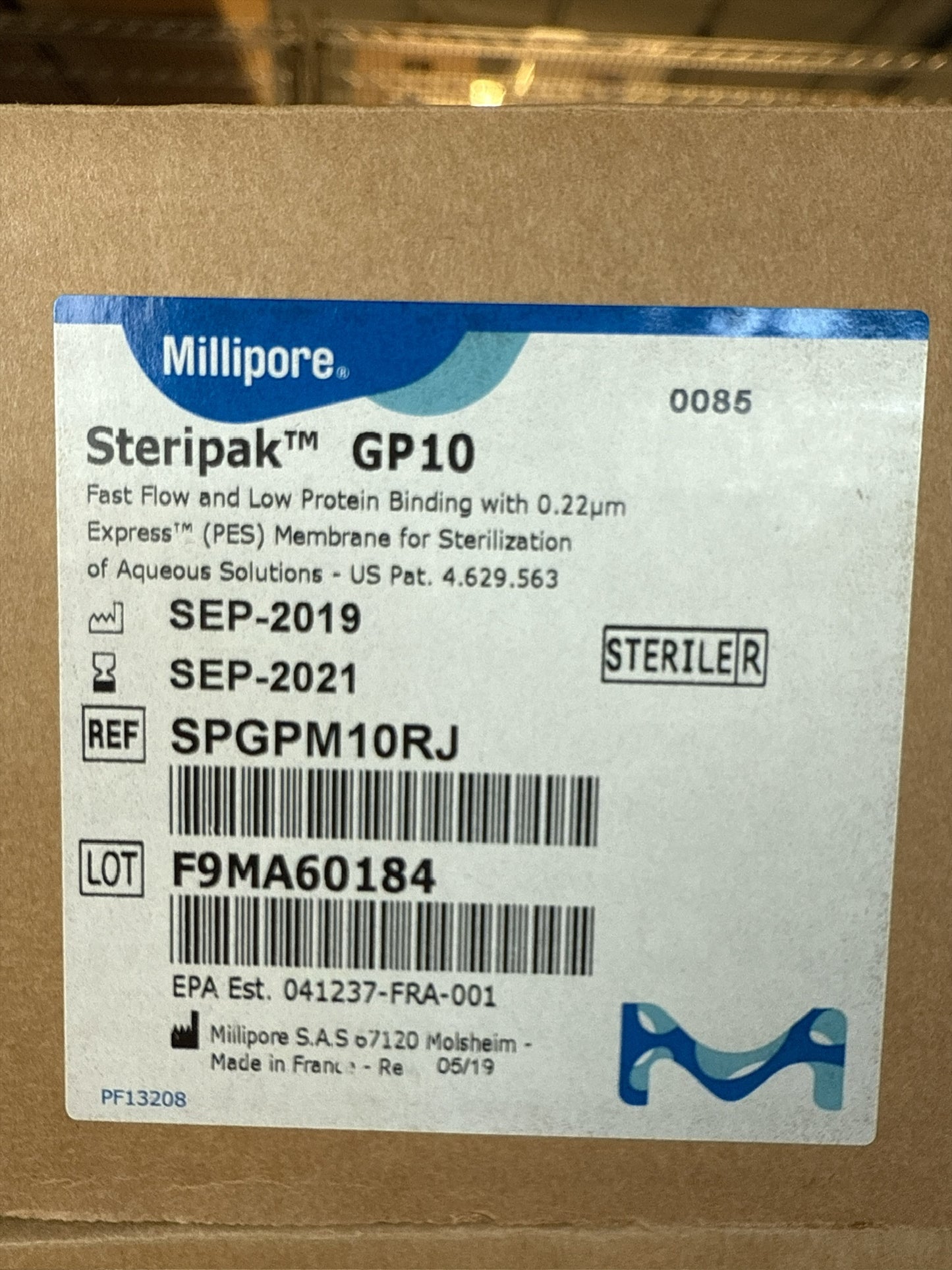 Millipore Steripak SPGPM10RJ GP10 Filters (Lot of 13) – 0.22µm PES Membrane for Aqueous Sterilization