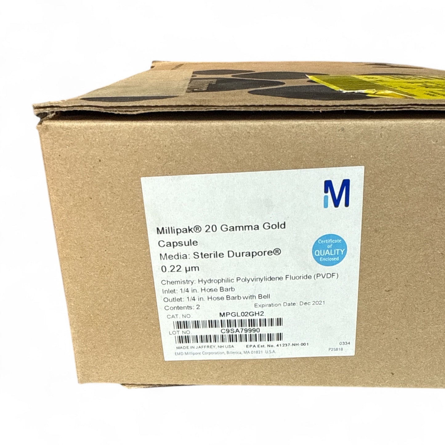 Millipore Millipak 20 Gamma Gold 0.22µm Sterile Capsules – Box of 2