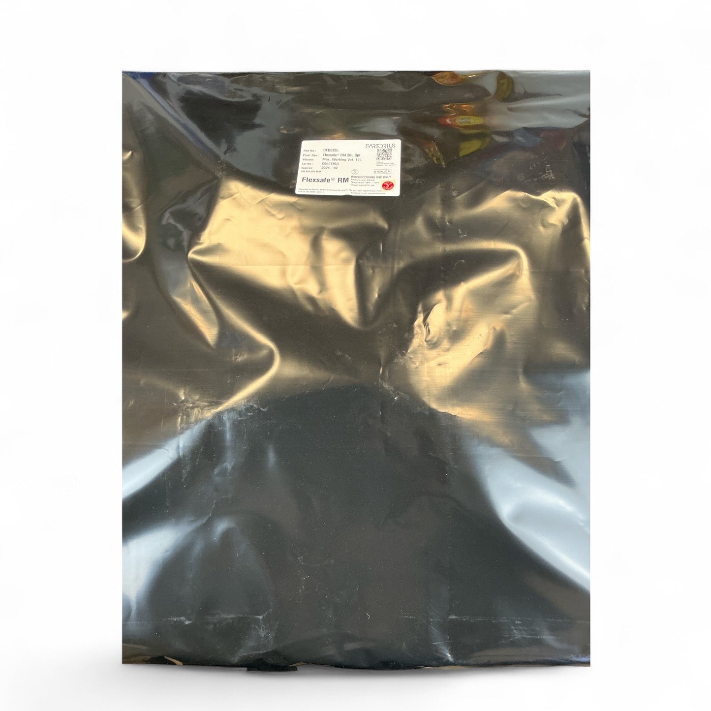 Sartorius Flexsafe RM 20L Opt. Bioprocess Bags, Model DF0020L – 5 Units