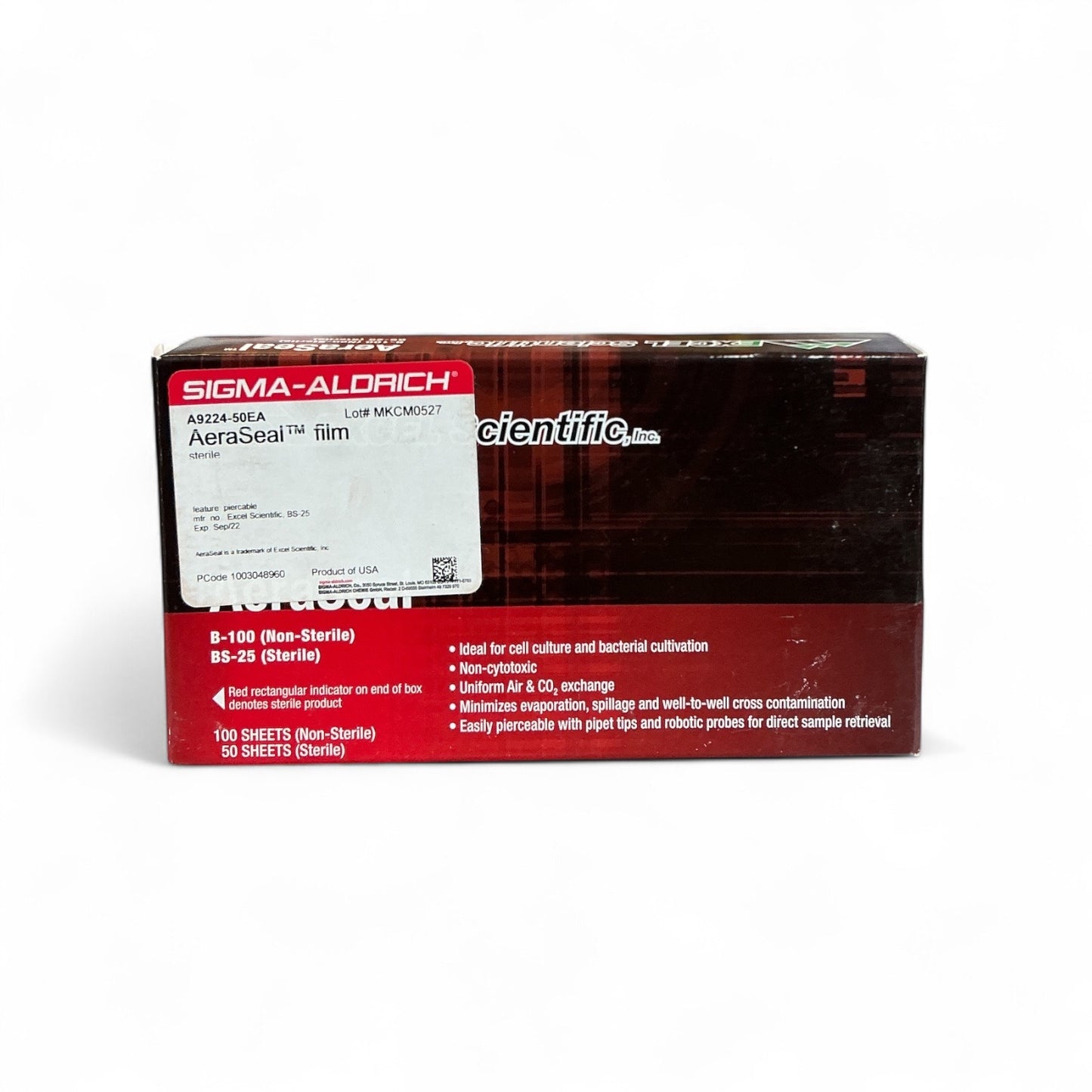 Excel Scientific AeraSeal Film BS25 (Sterile) – 50 Sheets – Expired (09/2022)(Best Offer)