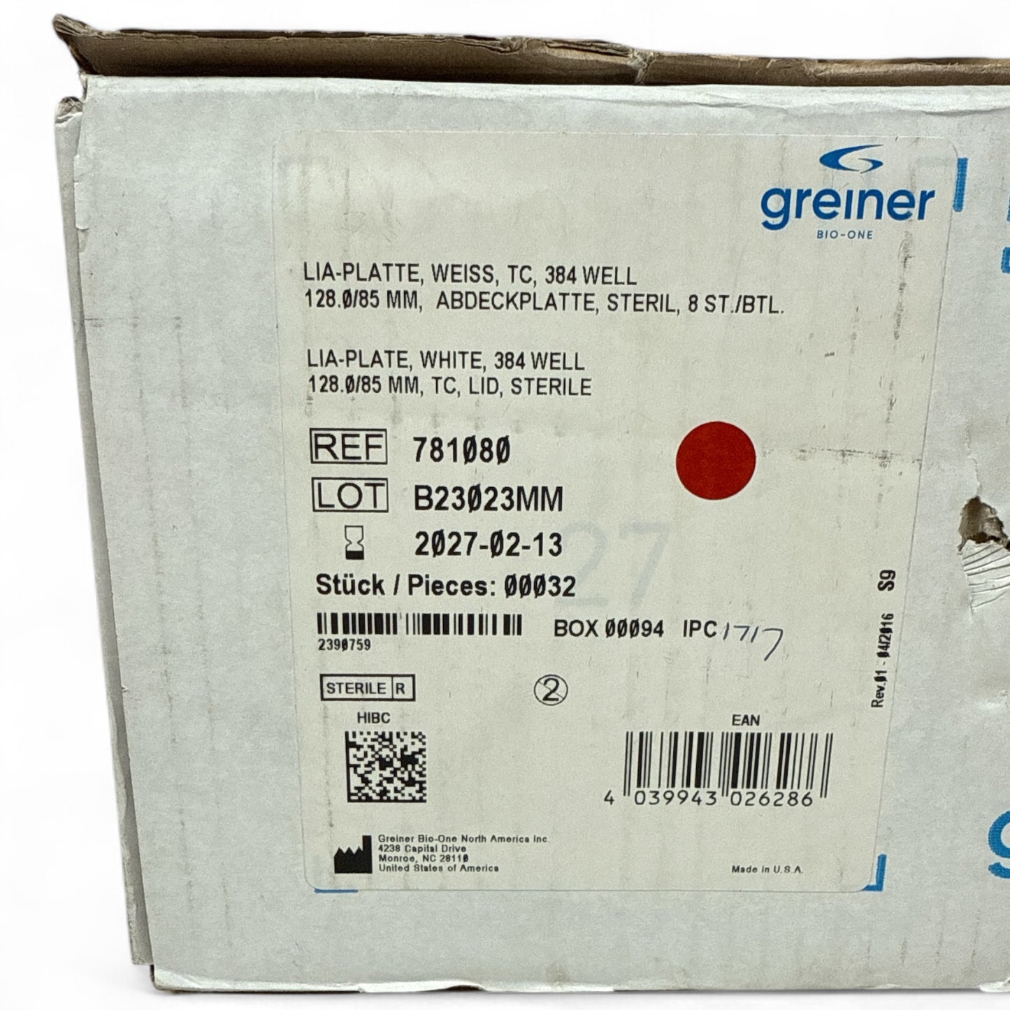 Greiner 384 Well LIA-Plate White 128 x 85 mm 781080 – 24 Trays (Best Offer!)