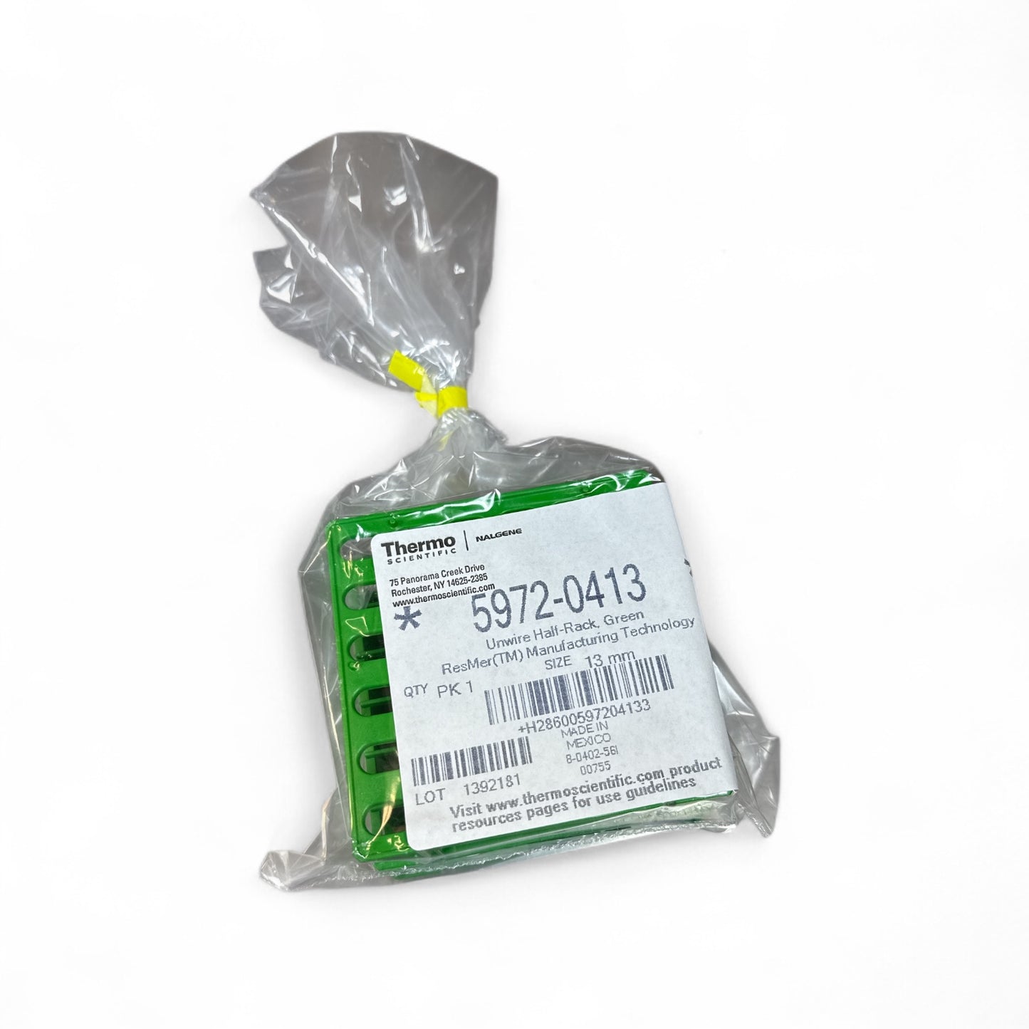 Thermo Scientific 5972-0413 Umwire Half-Rack Green 13mm, Qty 7 (Best Offer!)