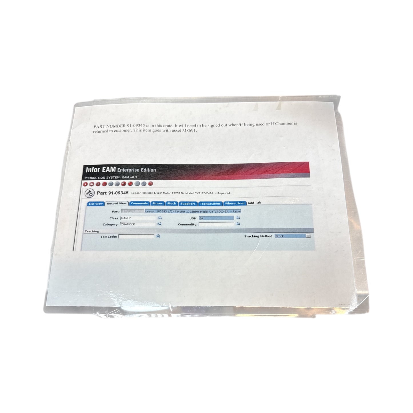 Refurbished Leeson 1/2 HP Electric Motor 103838 with Fan Blade and Accessories