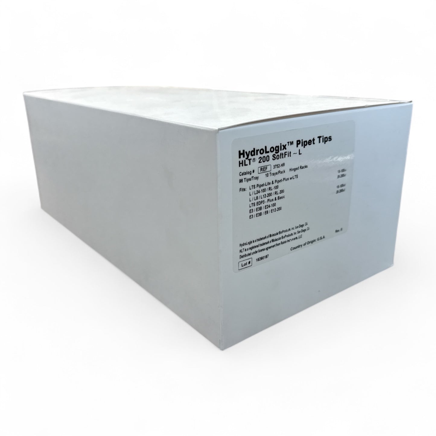 HydroLogix HLT 200 SoftFit-L Pipet Tips REF 3752-HR - 960 Tips (10 Trays)