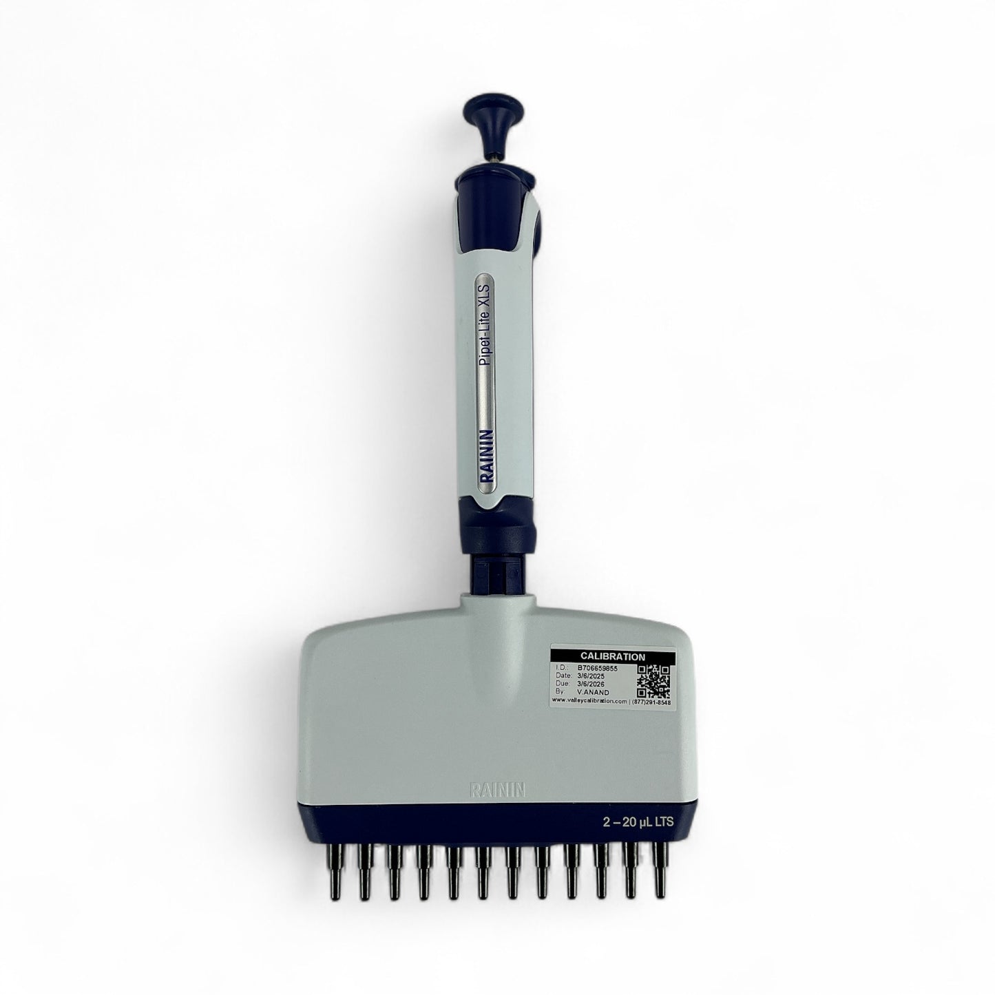 Rainin Pipet-Lite XLS 12-Channel Pipette 2–20 µL LTS – Tested – Cal 3/2026