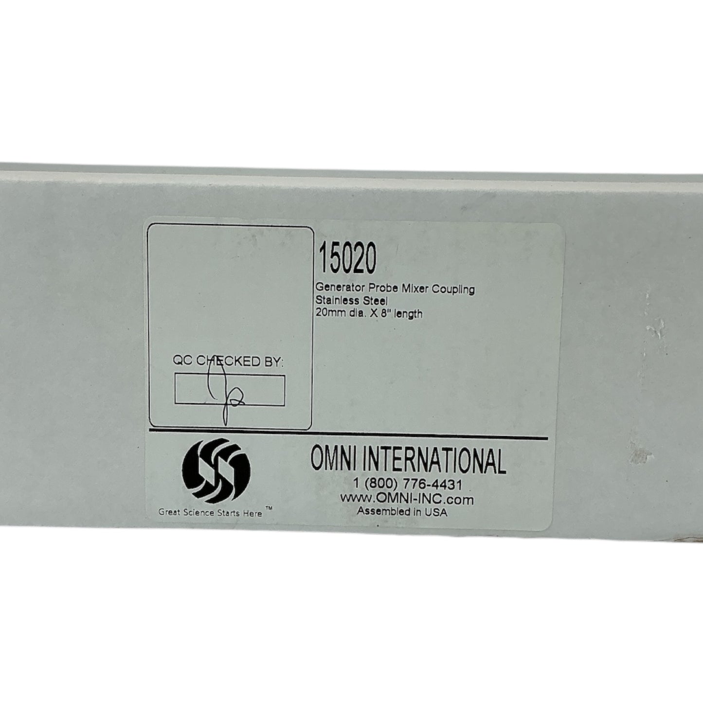 Omni International Generator Probe Mixer 15020 – 20 mm × 8" – Stainless Steel – New
