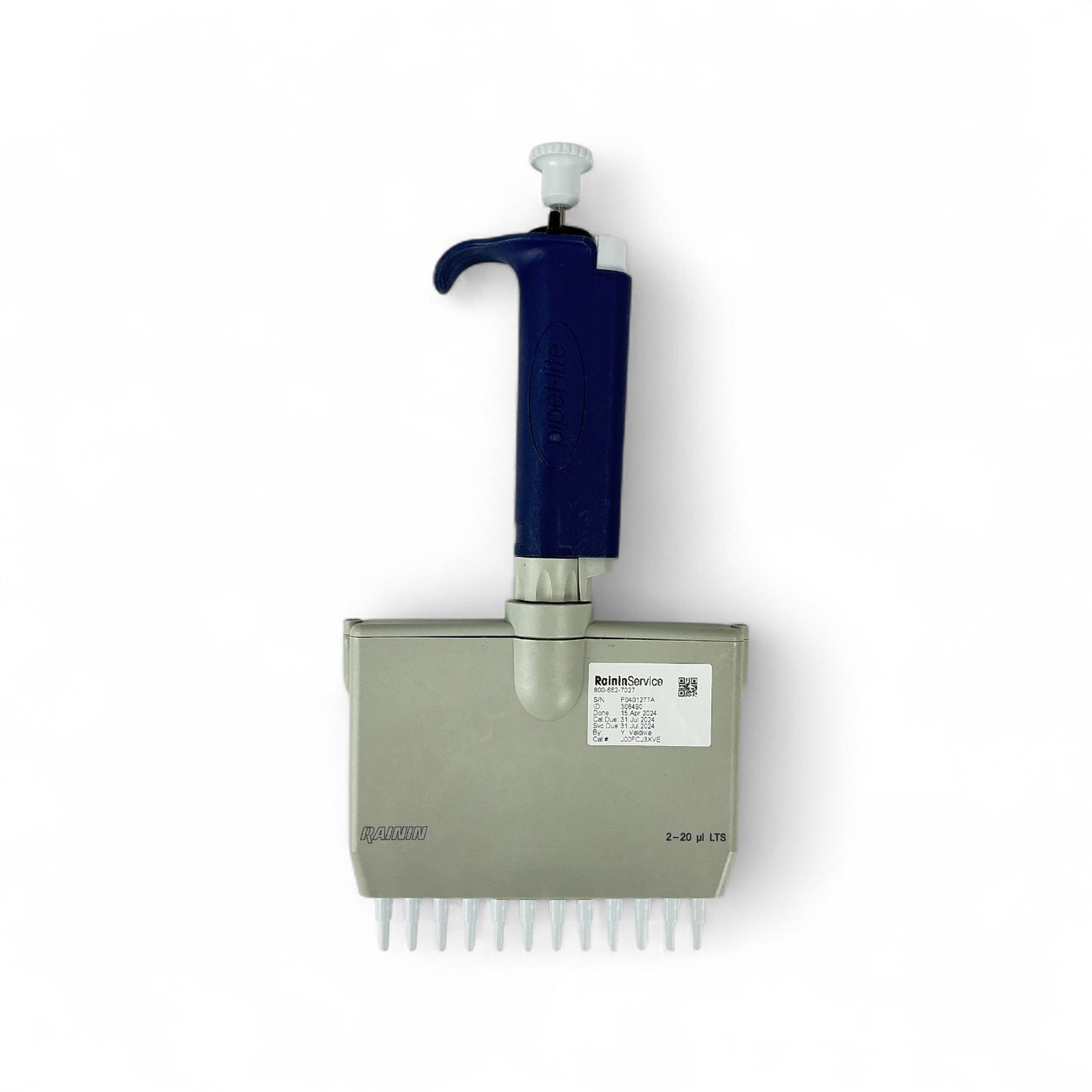 Rainin Pipet-Lite 12-Channel L20 Pipette 2–20 µL LTS - Tested