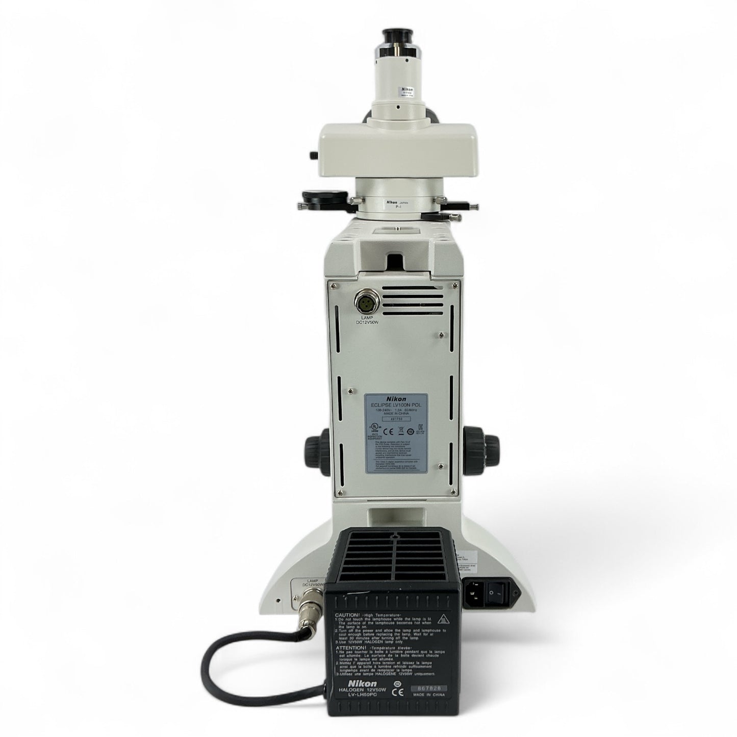 Nikon Eclipse LV100N POL Microscope – P-CL & P-I Analyzer – No Lenses/Stage