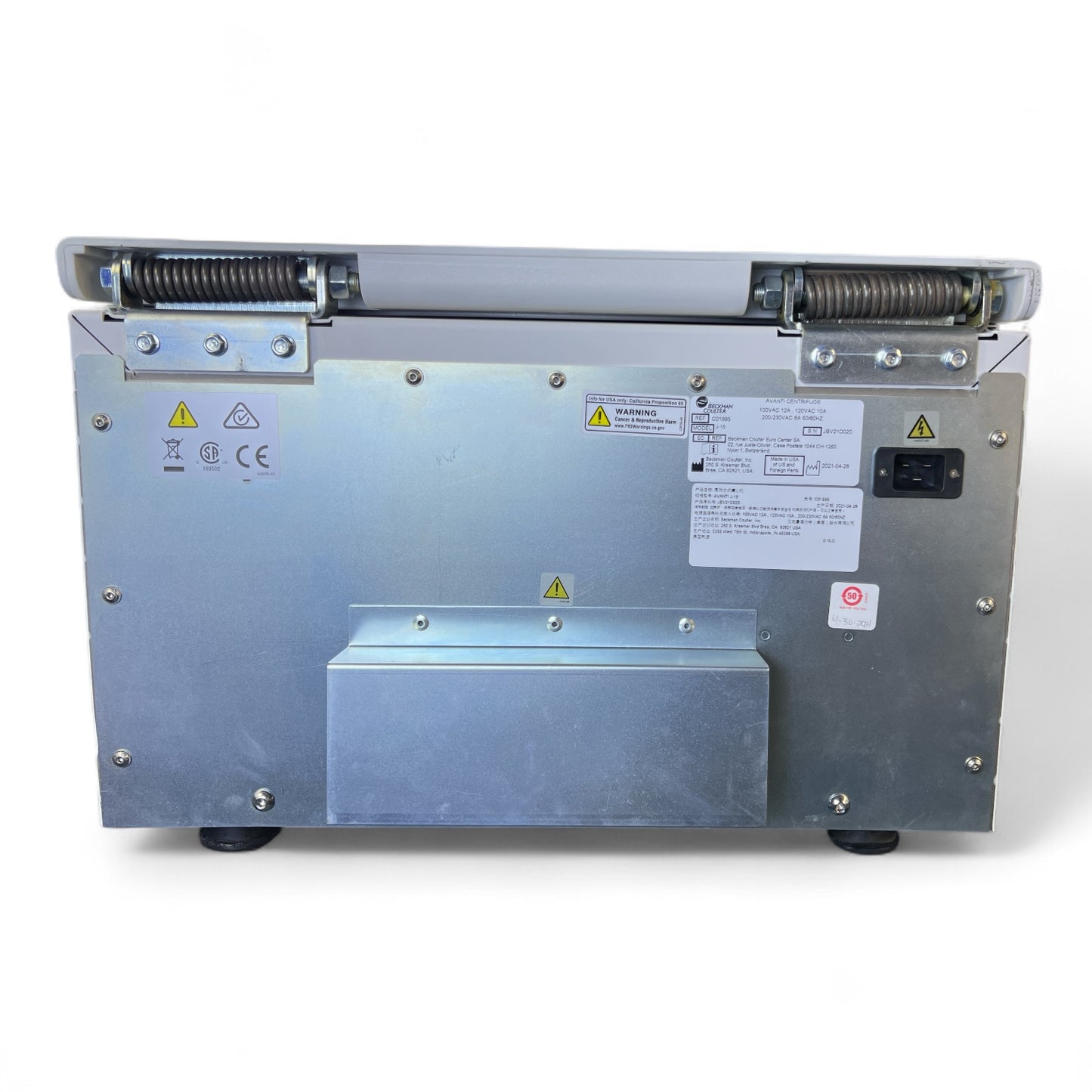 Beckman Coulter Avanti J-15 Centrifuge – JS-4.750 Swinging Bucket Rotor