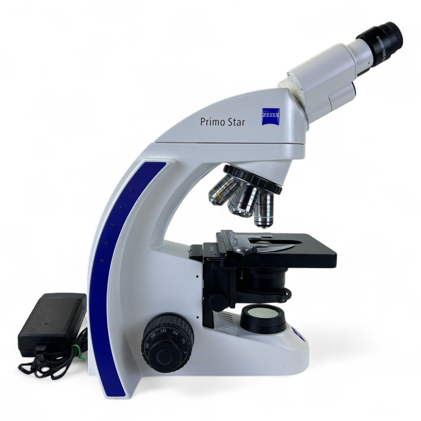 Zeiss Primo Star Microscope w/ 4x–100x Plan Objectives & Power Supply