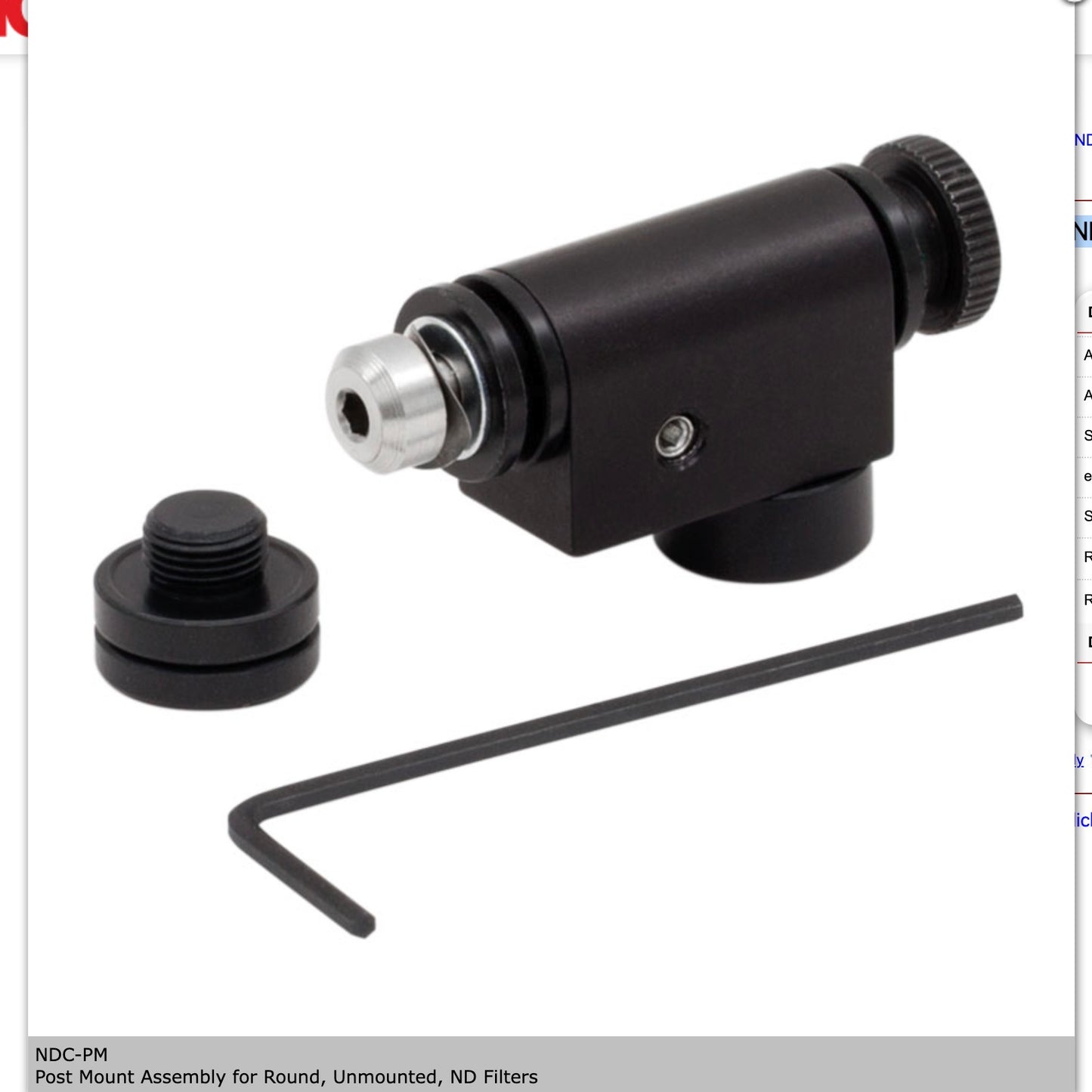 Thorlabs NDC-PM - Post Mount Assembly