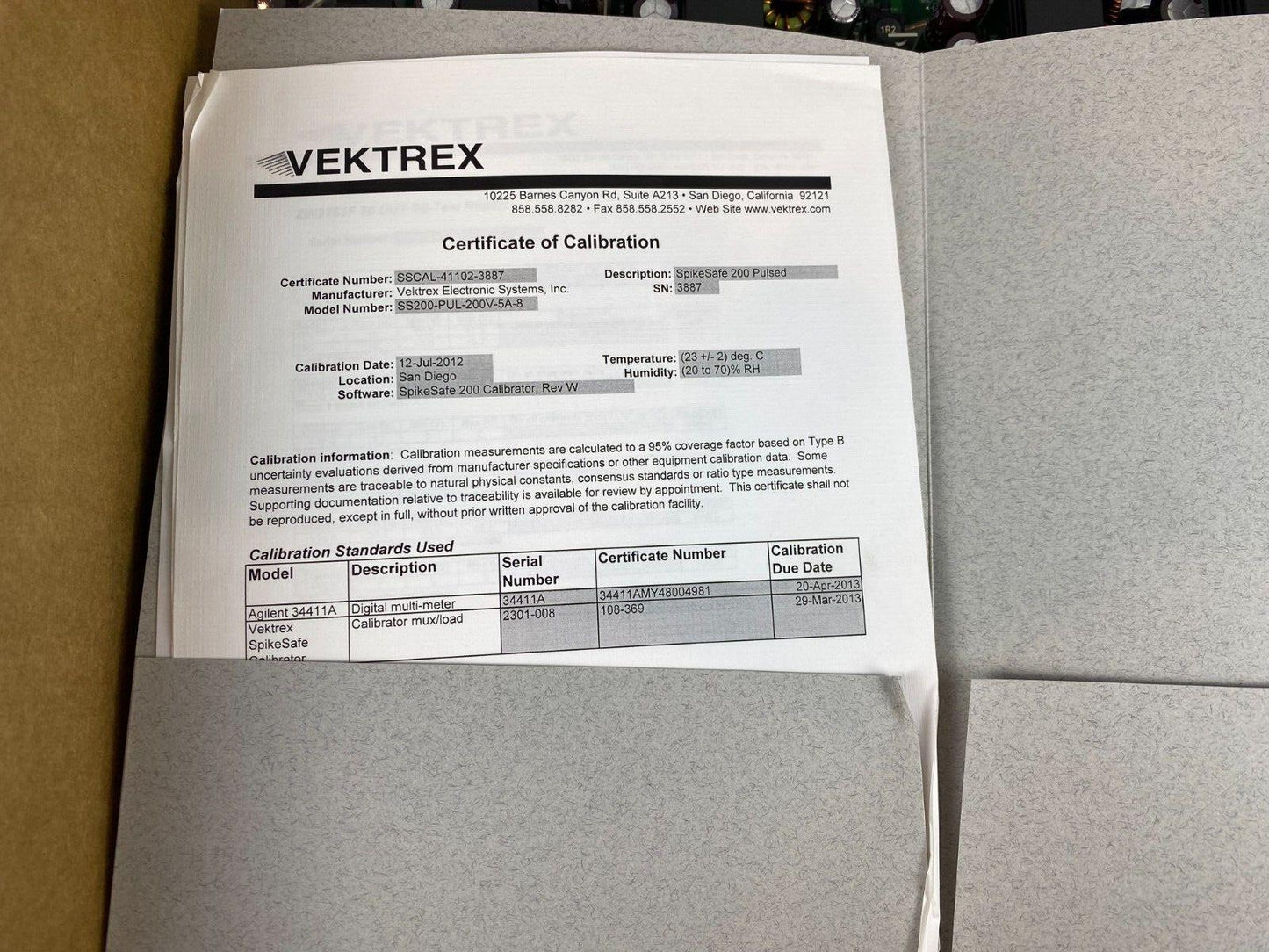 Vektrex Spikesafe SS200 ZIN6220 DC Current Mainboard – Untested