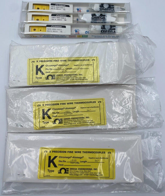 OMEGA THERMOCOUPLES LOT 10 PCS KMQSS-040U-6 KAPTON .20 36" TEFLON .010 36"