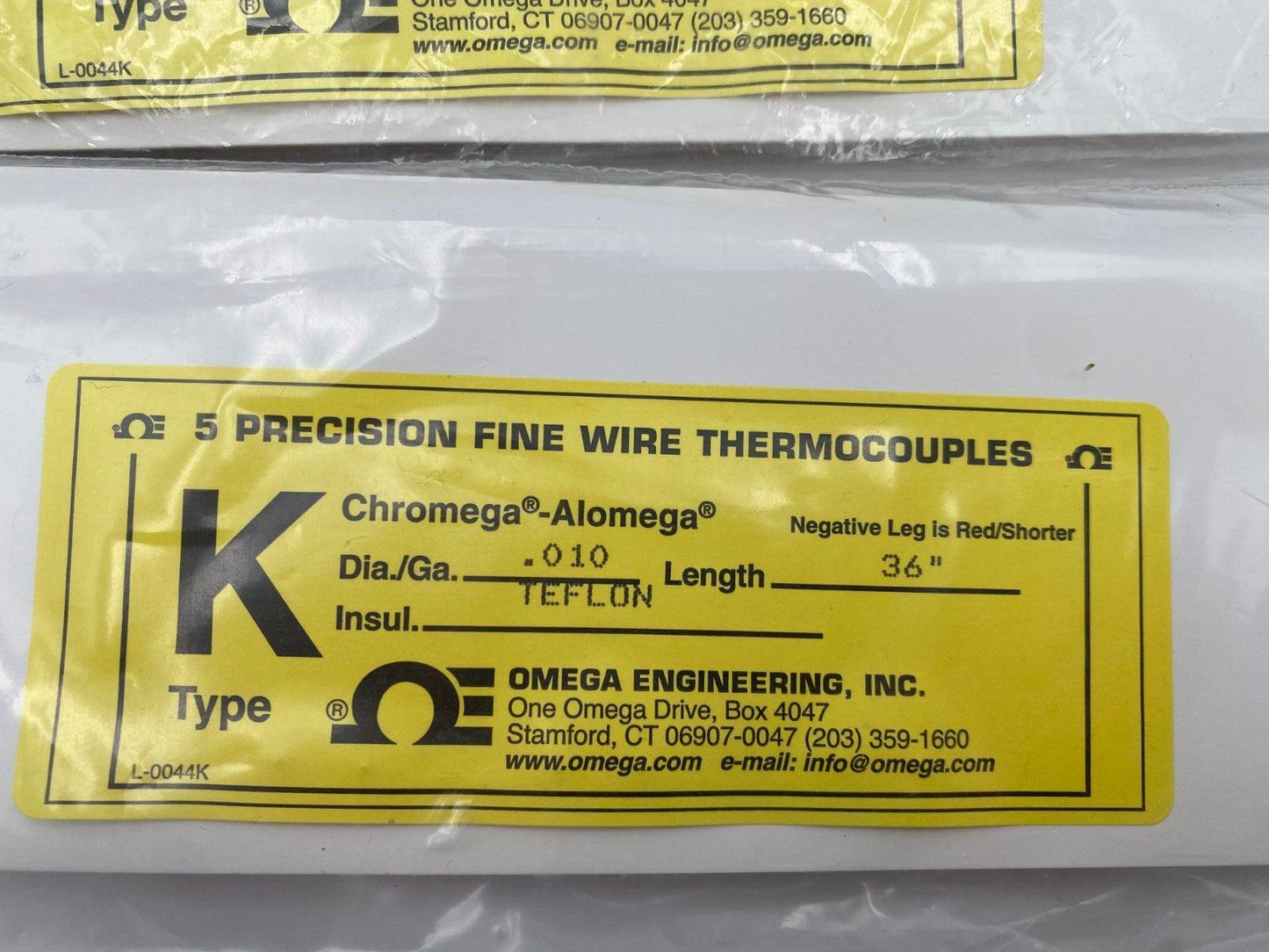 OMEGA THERMOCOUPLES LOT 10 PCS KMQSS-040U-6 KAPTON .20 36" TEFLON .010 36"