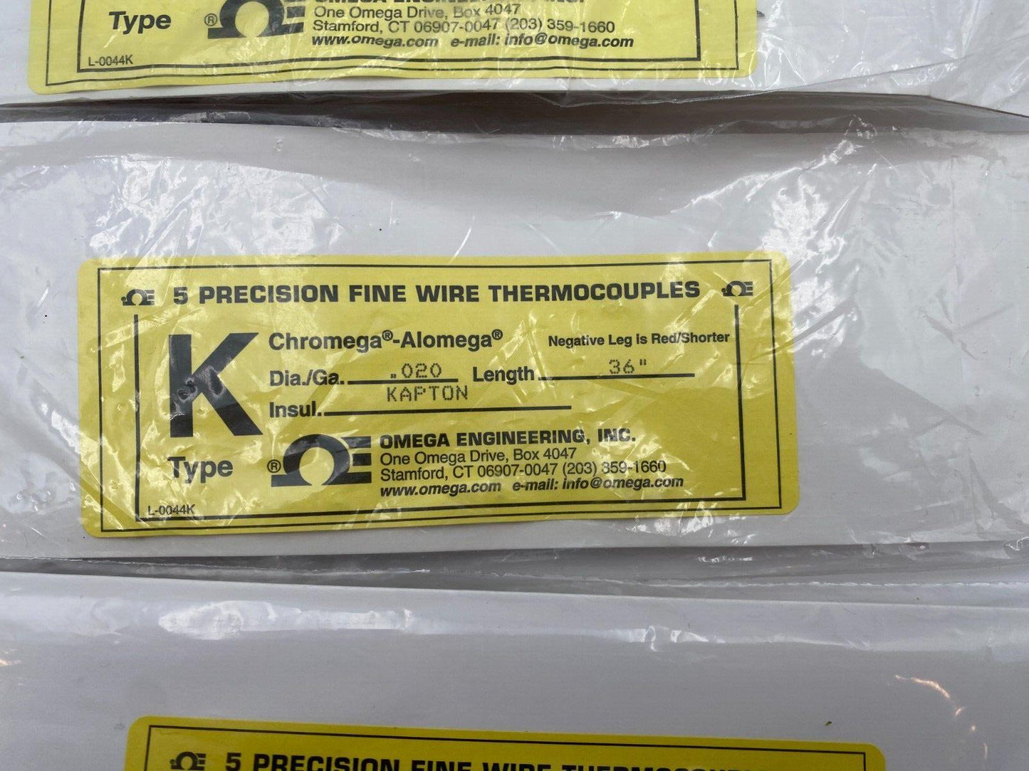 OMEGA THERMOCOUPLES LOT 10 PCS KMQSS-040U-6 KAPTON .20 36" TEFLON .010 36"