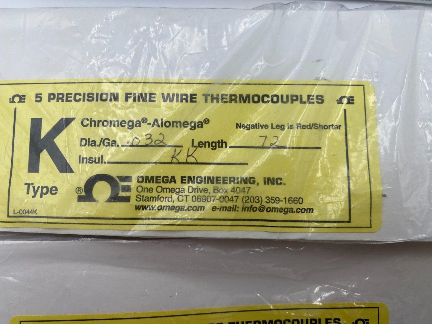 OMEGA THERMOCOUPLES LOT 10 PCS KMQSS-040U-6 KAPTON .20 36" TEFLON .010 36"