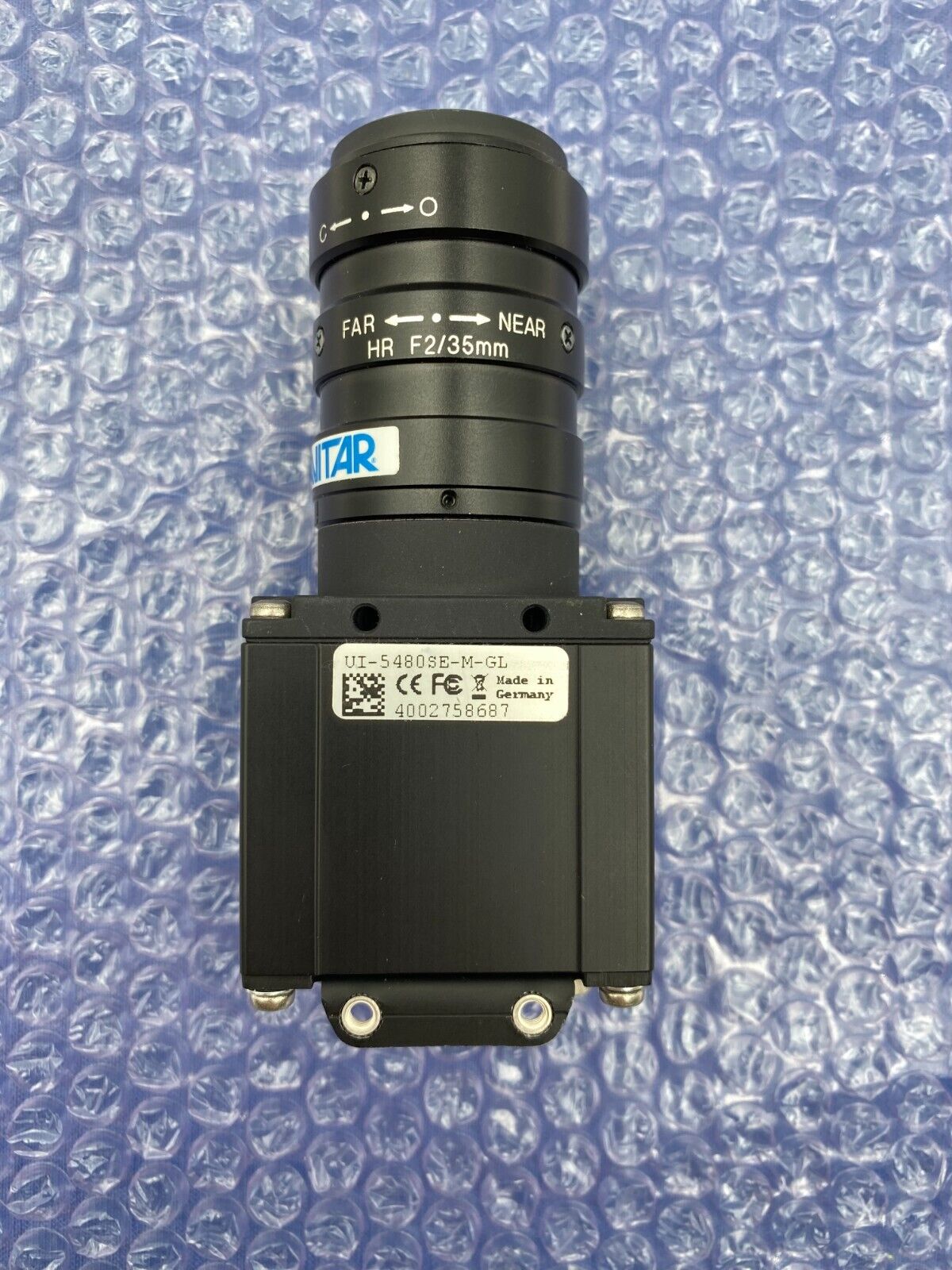 UEYE UI-5480SE-M-GL CCD Camera w/ Navitar HR F2/35mm Lens – GigE, 2560x1920