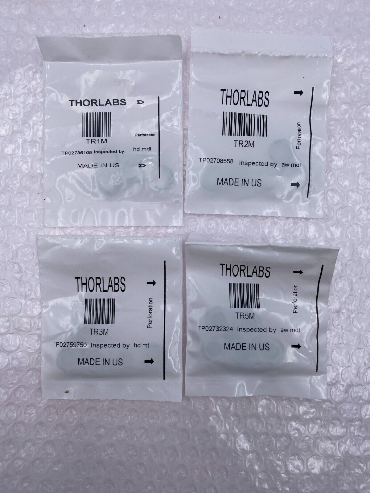 Thorlabs Ø1/2" Post Spacers TR1M, TR2M, TR3M, TR5M 4 Single 5-Packs